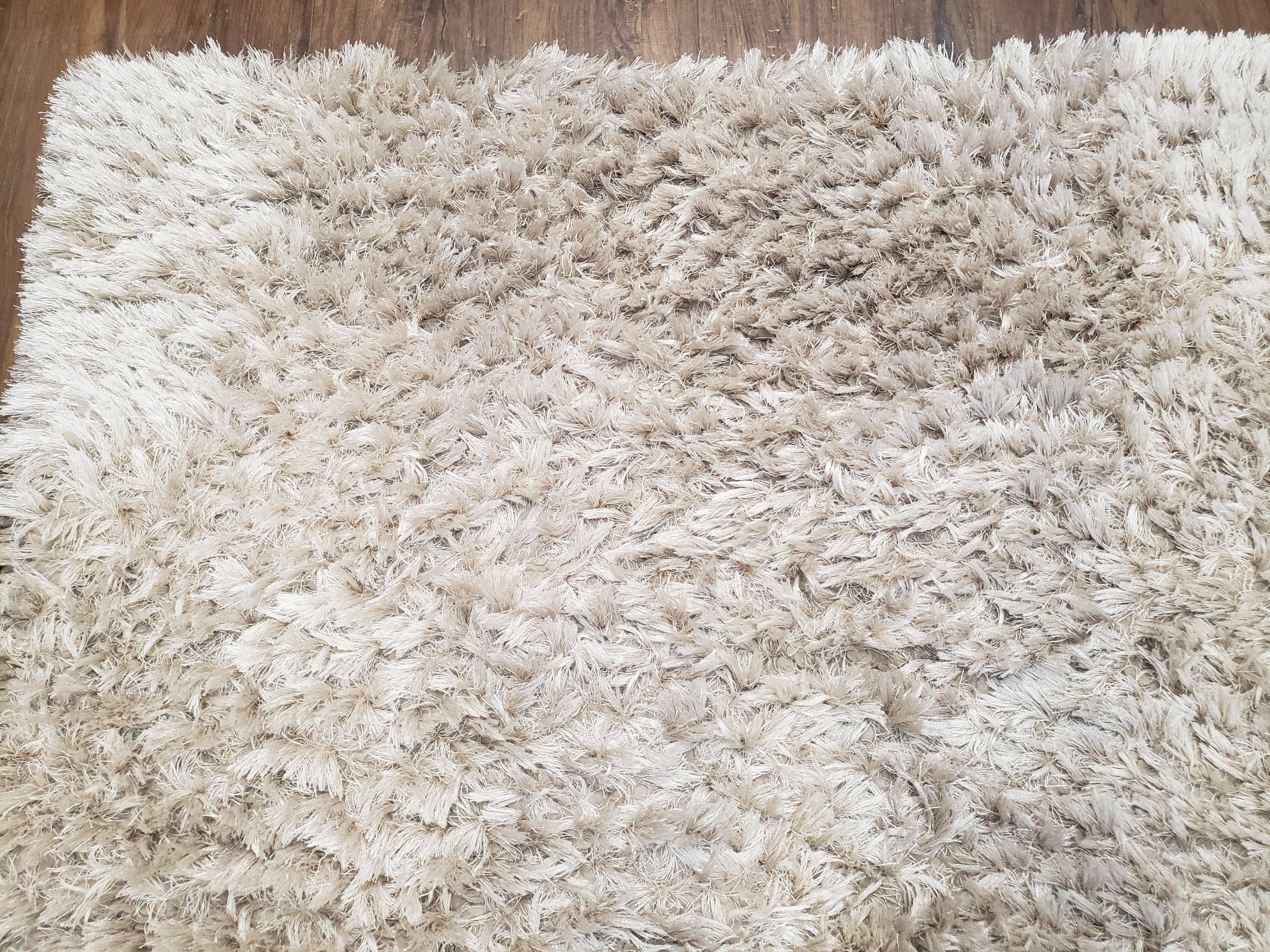 Ivory Shag Rug 6x7, Flokati Carpet, Shaggy Soft Plush Pile Area Rug, Modern Contemporary - Jewel Rugs