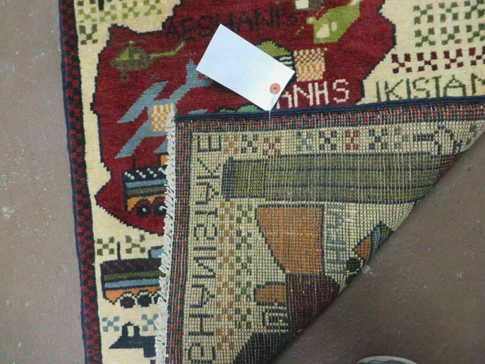 Afghan War Rug, Tribal War Rug, Collectible, Guns, Tanks, Helicopters, Afghanistan War, US Army, 2' x 2'6", Hand-Knotted, Wool - Jewel Rugs