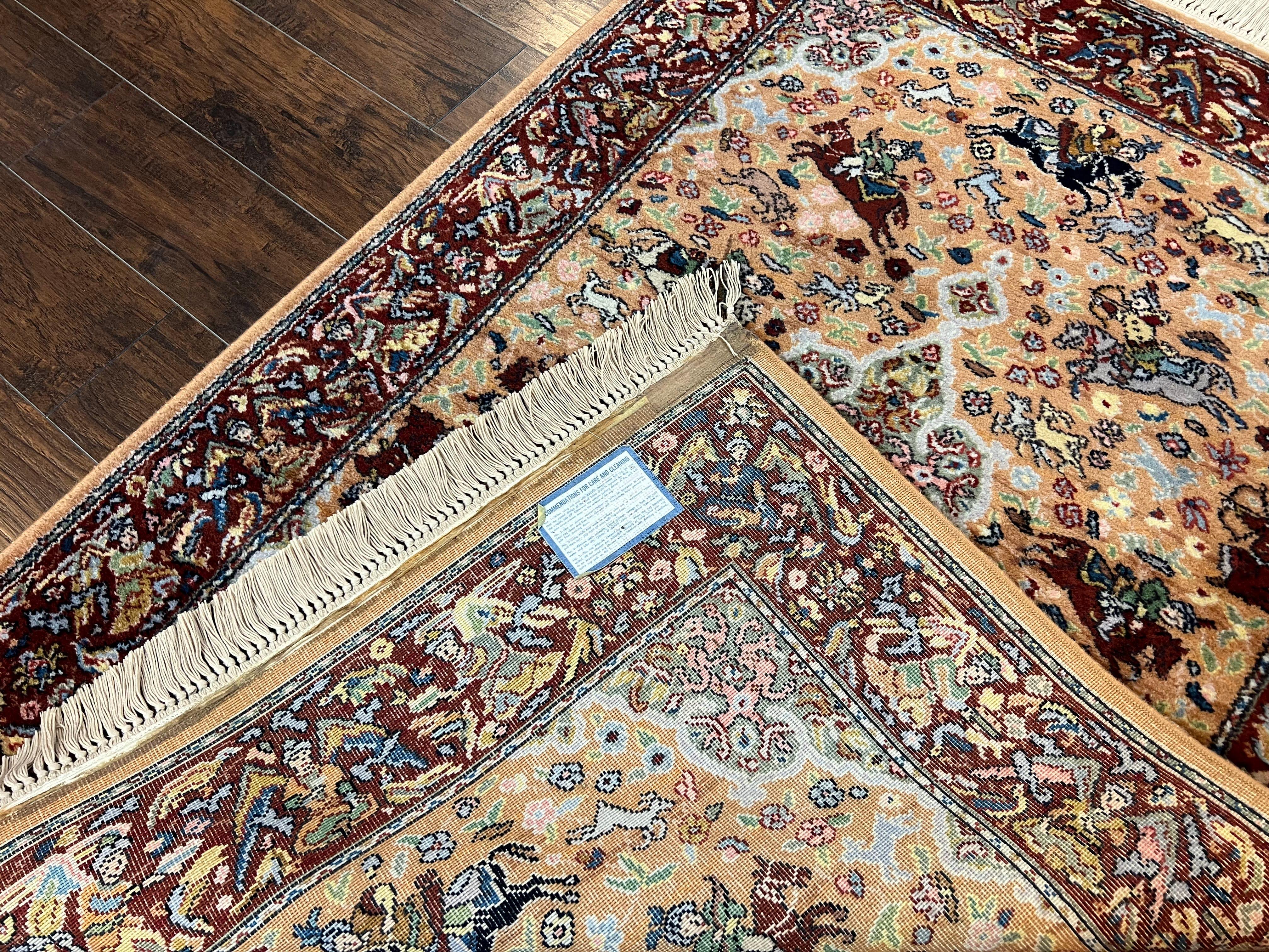 Karastan Rug 4x6 Persian Hunting Pattern #723, Rare Karastan Carpet, Wool Pile, Discontinued Vintage Karastan, Original 700 Series, Tan - Jewel Rugs