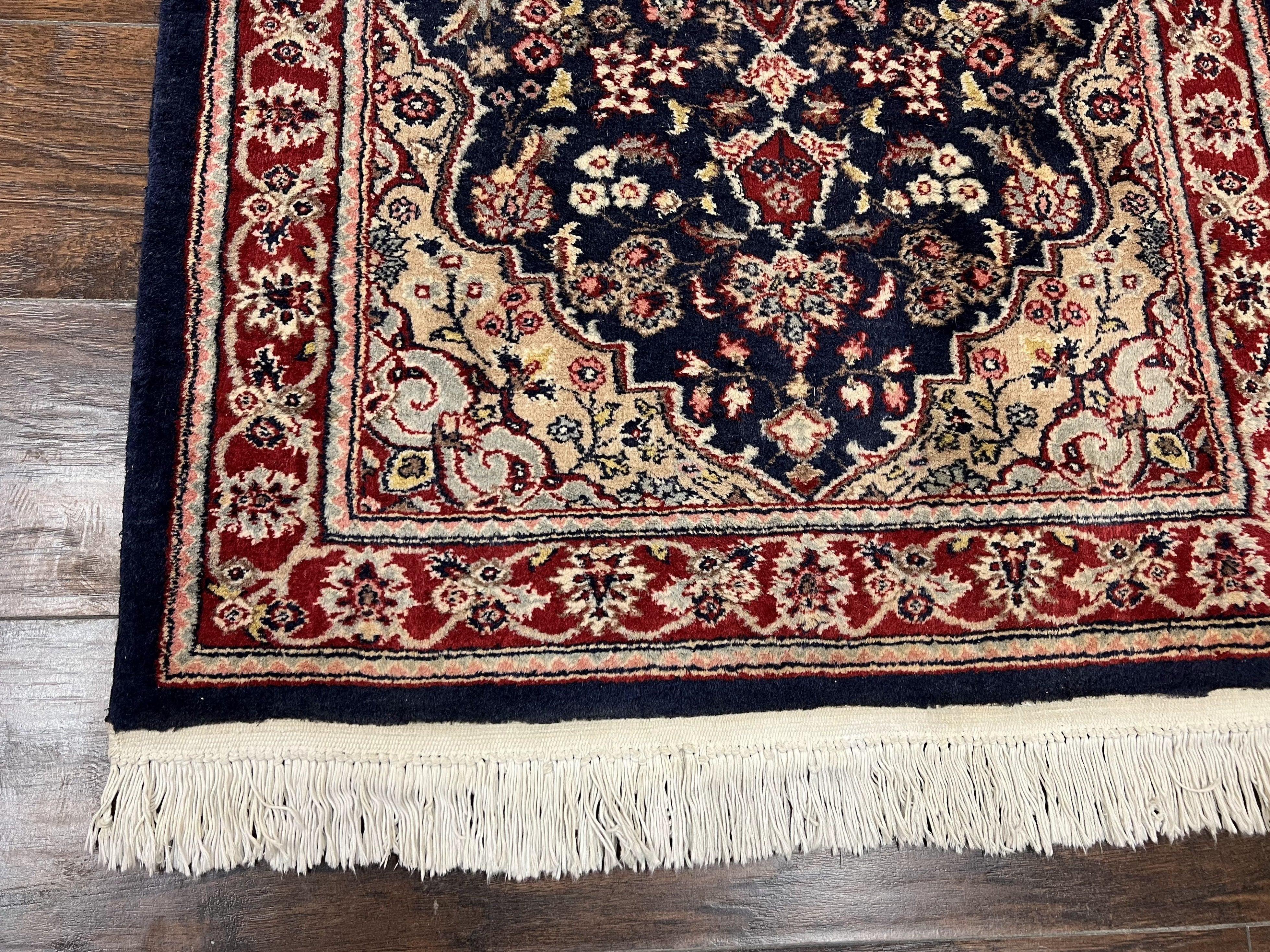 Oriental Runner Rug 2.8 x 17 ft Long Runner, Pak Persian Runner, Traditional Vintage Hand Knotted Navy Blue Red Runner Rug, Wool Hallway Rug - Jewel Rugs