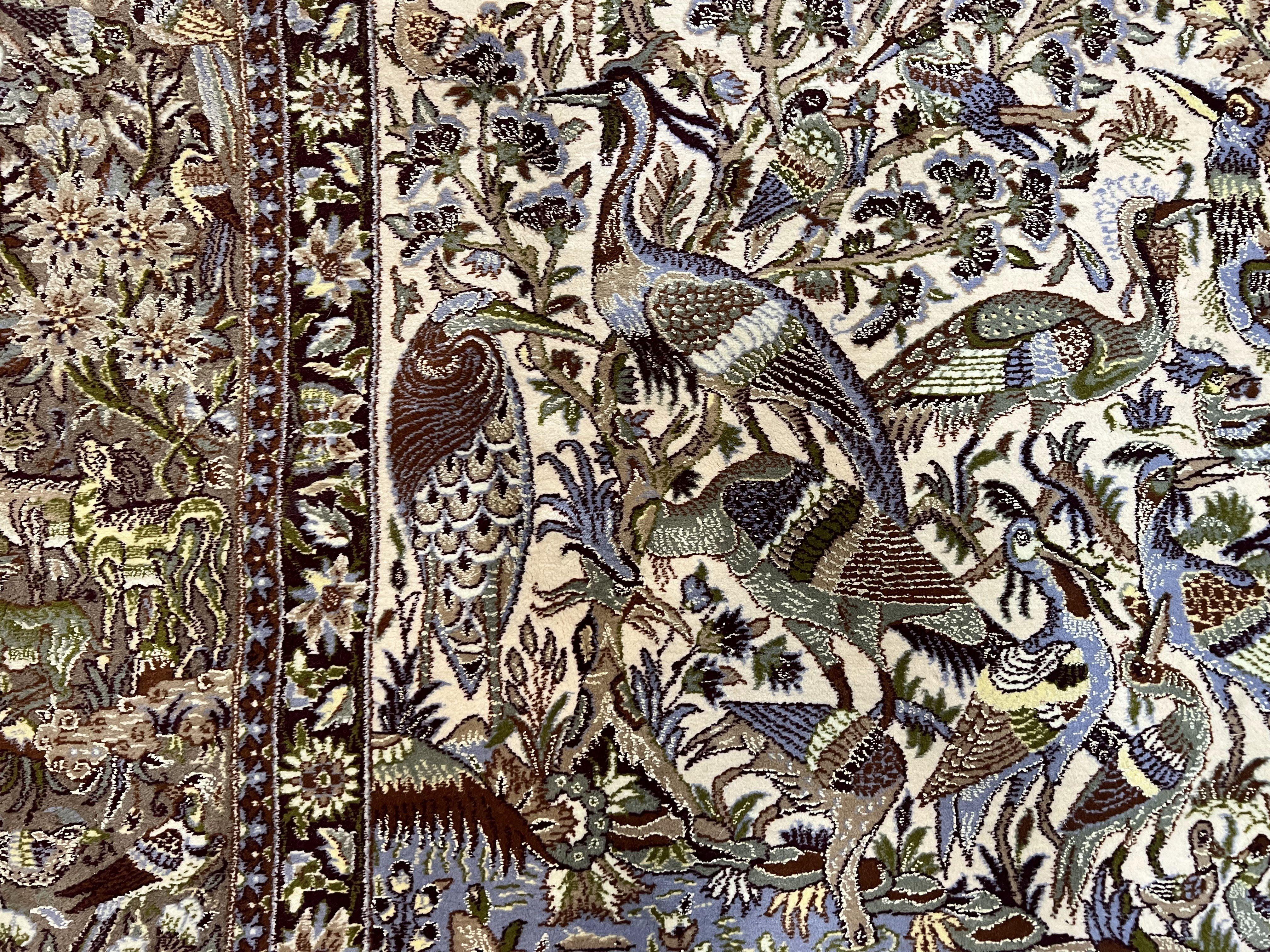 Persian Isfahan Rug 5x8 - Tree of Life, Animal Pictorials, Kork Wool & Silk - Jewel Rugs