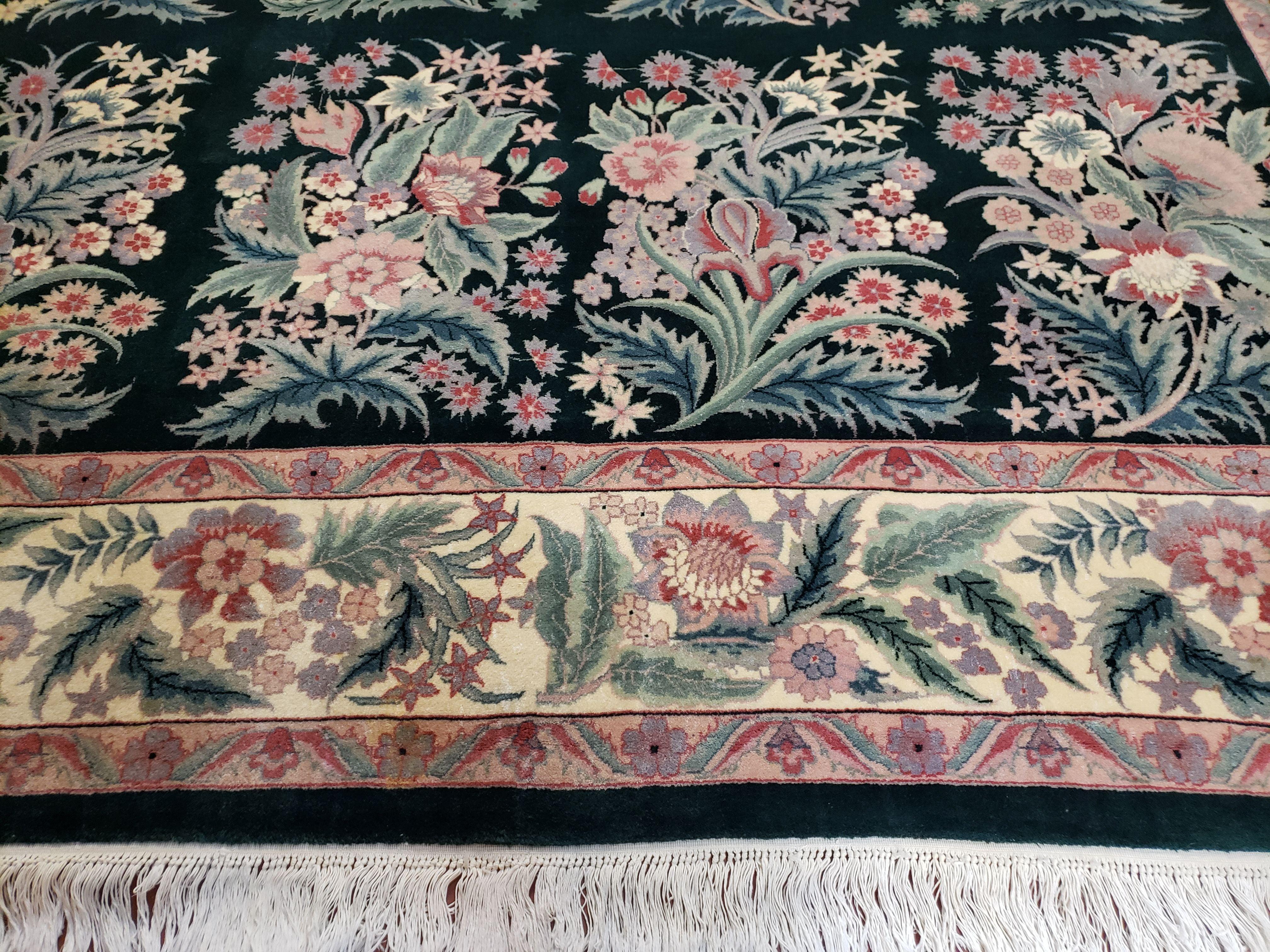 9x12 Floral Pattern Rug Garden of Eden Pakistani Carpet Hand Knotted Wool Area Rug Living Room Rug Vintage Dining Room Rug 9 x 12 Nice - Jewel Rugs