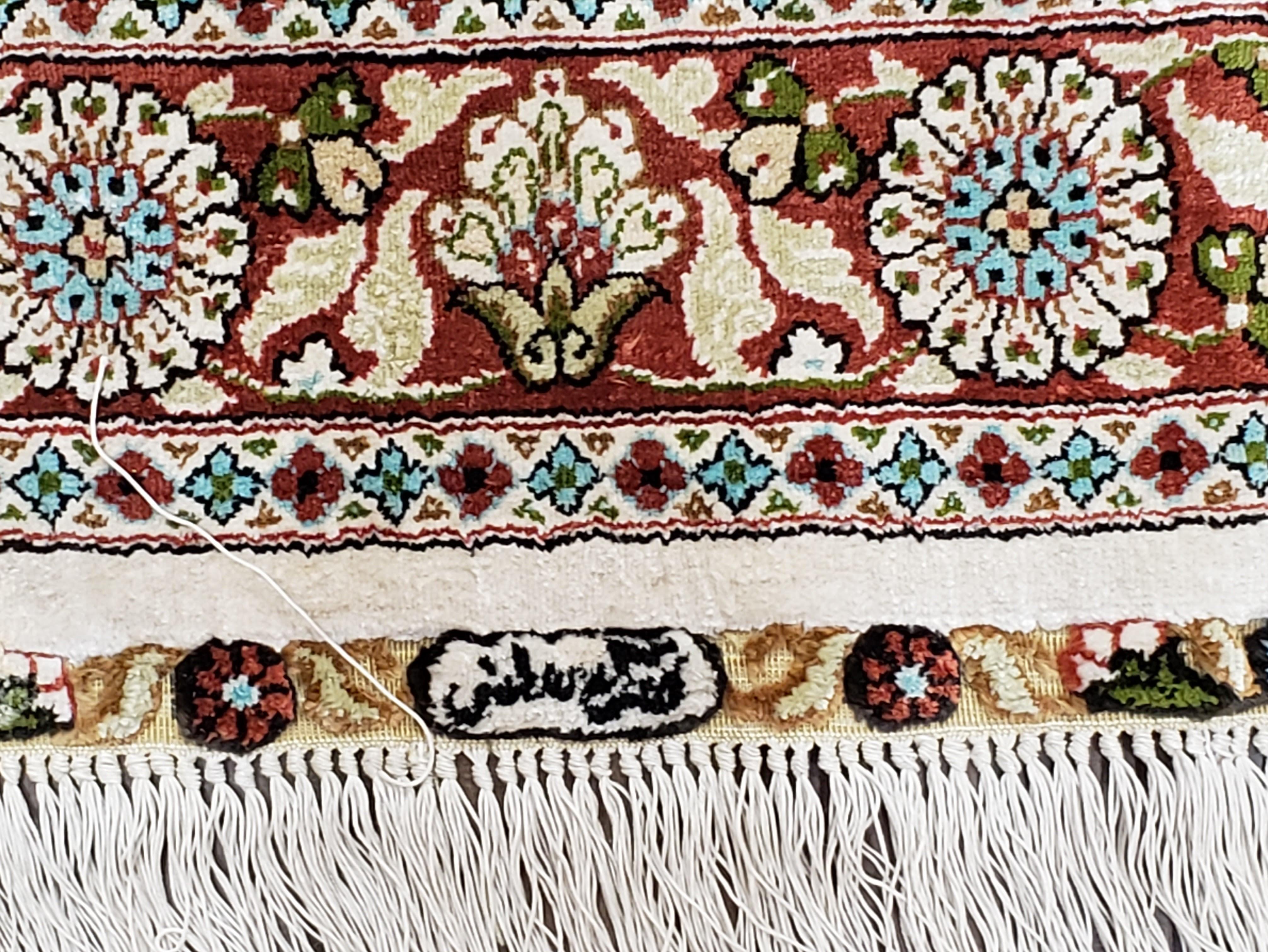 Stunning Silk Hereke Rug 8x10, Super Fine 500+ KPSI, Signature Master Weaver, Room Sized All Silk Turkish Carpet, Silk on Silk, Masterpiece - Jewel Rugs