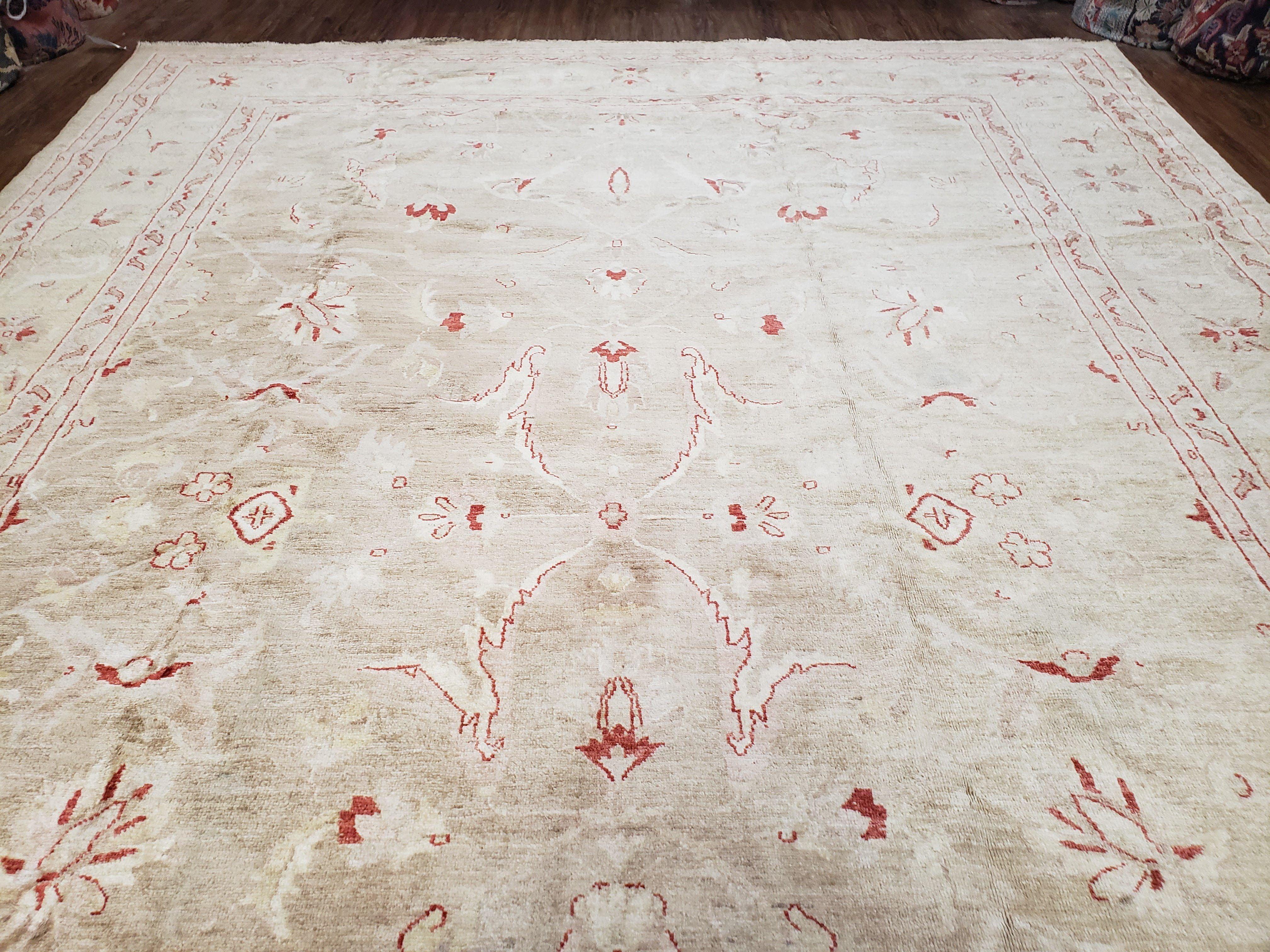 Turkish Oushak Rug 9x13, Vintage Wool Handmade Turkish Carpet, Neutral Colors, Decorative Rug, Living Room Rug, Modern - Jewel Rugs