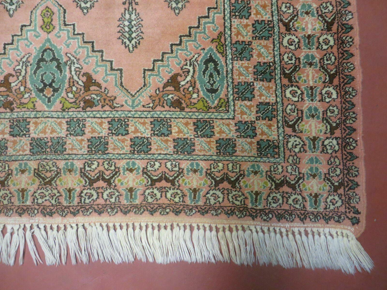 Vintage Moroccan Rug 5x6, Berber Carpet, Light Pink and Green, Soft Wool Rug, Geometric Medallion Rug, Bohemian Area Rug, Handmade Oriental - Jewel Rugs