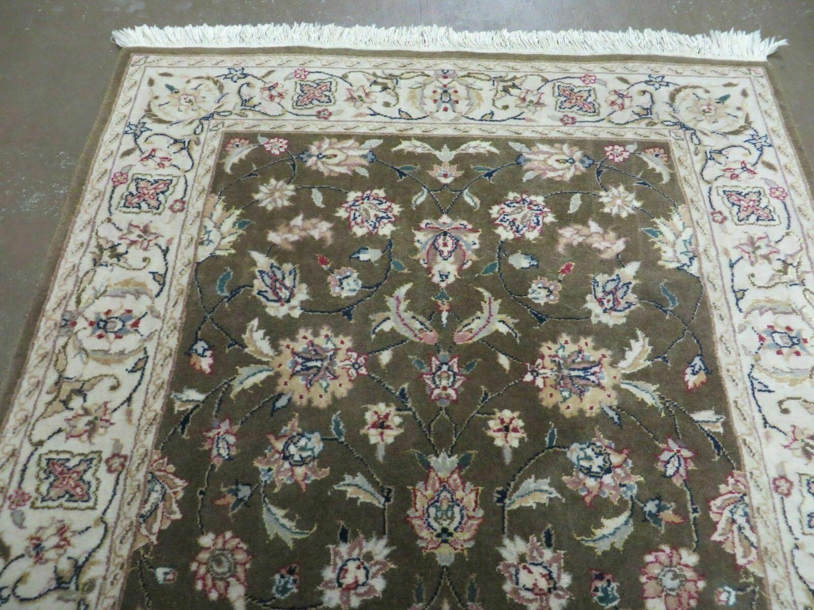 3x5 Handmade Indian Jaipur Wool Rug Vintage Carpet Hand Knotted Floral Allover - Jewel Rugs