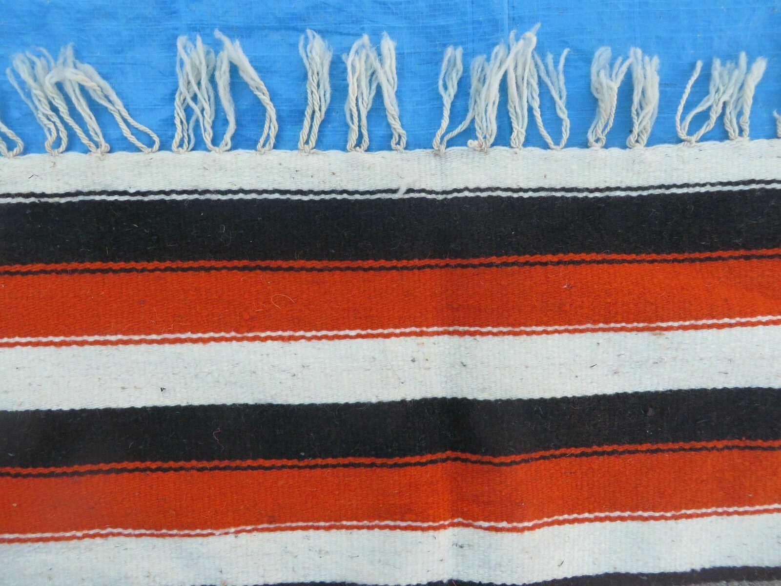 4' X 6' Vintage Handmade Latin American Mexican Wool Blanket Kilim Rug Eagle - Jewel Rugs