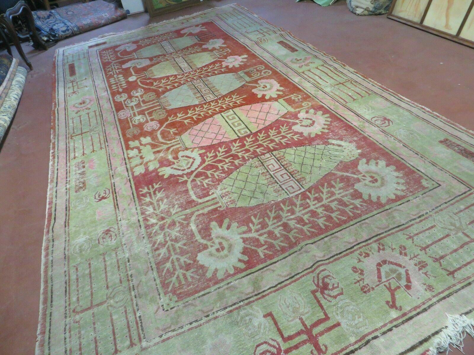 6' X 12' Antique Khotan Central Asia Turkestan Handmade Wool Rug - Jewel Rugs