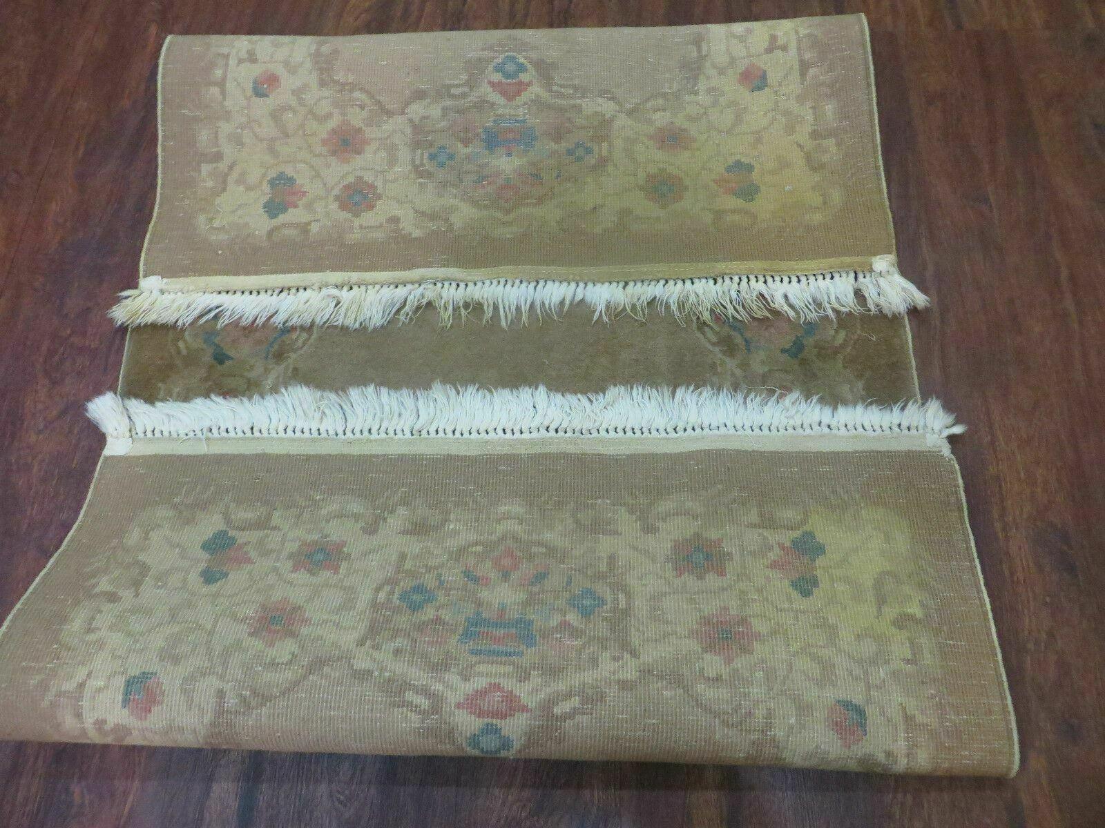 Small Chinese Art Deco Rug 3x5, 3 x 5 Brown Chinese Rug, Vintage Chinese Rug ,5x3 Chinese Wool Rug, Small Handmade Brown Rug - Jewel Rugs