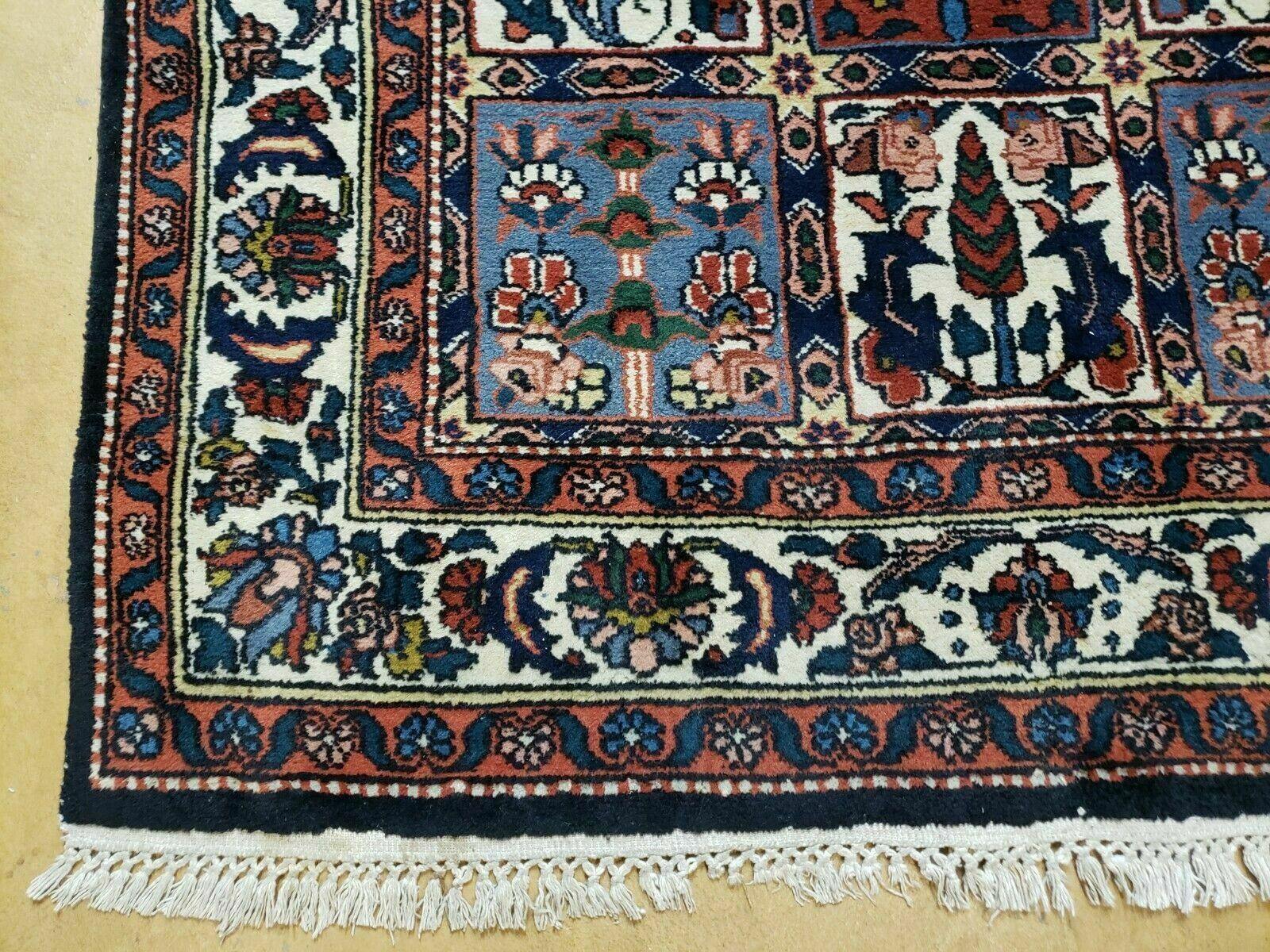 4' X 6' Vintage Handmade Indian Panel Design Wool Rug Veg Dyes - Jewel Rugs