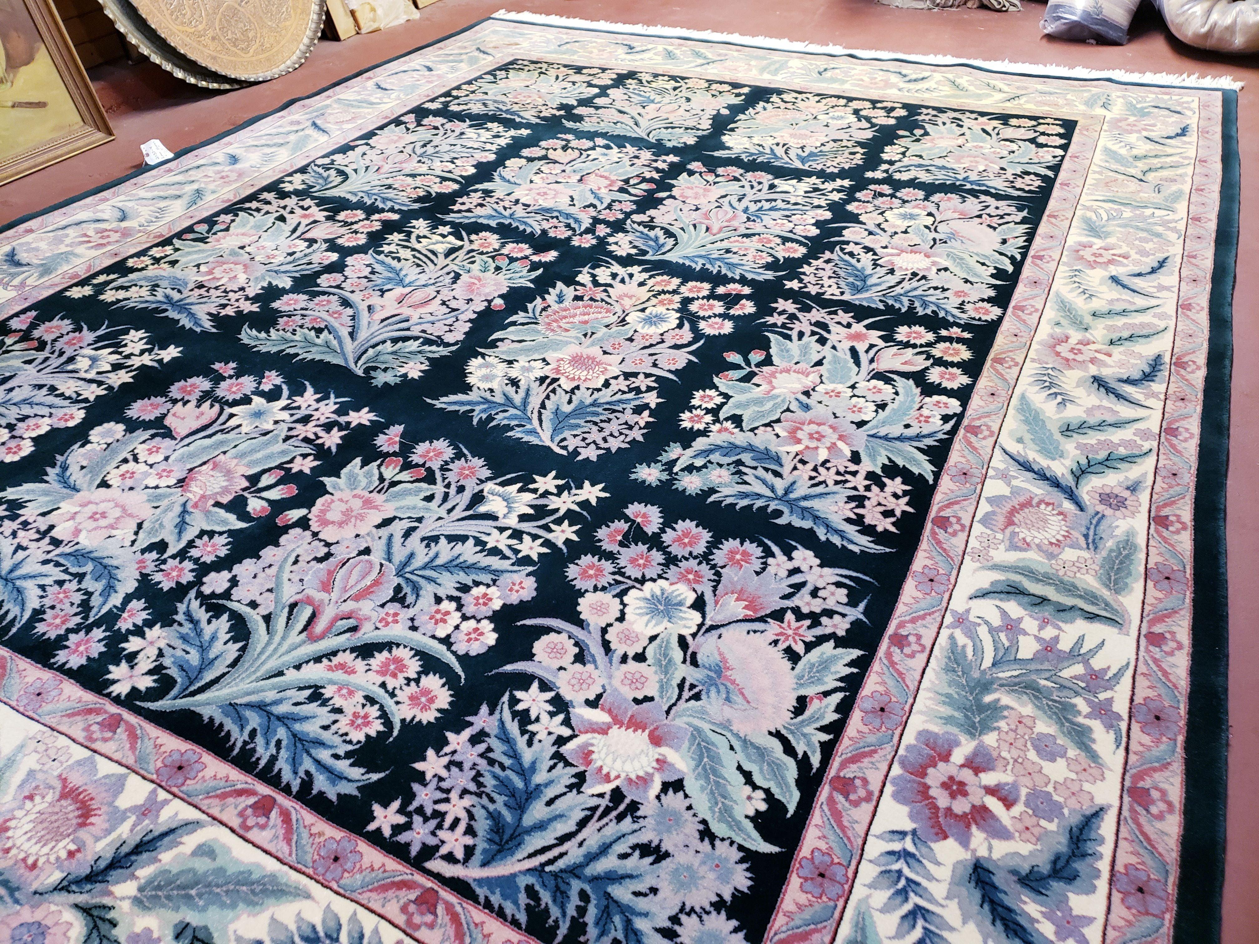 9x12 Floral Pattern Rug Garden of Eden Pakistani Carpet Hand Knotted Wool Area Rug Living Room Rug Vintage Dining Room Rug 9 x 12 Nice - Jewel Rugs
