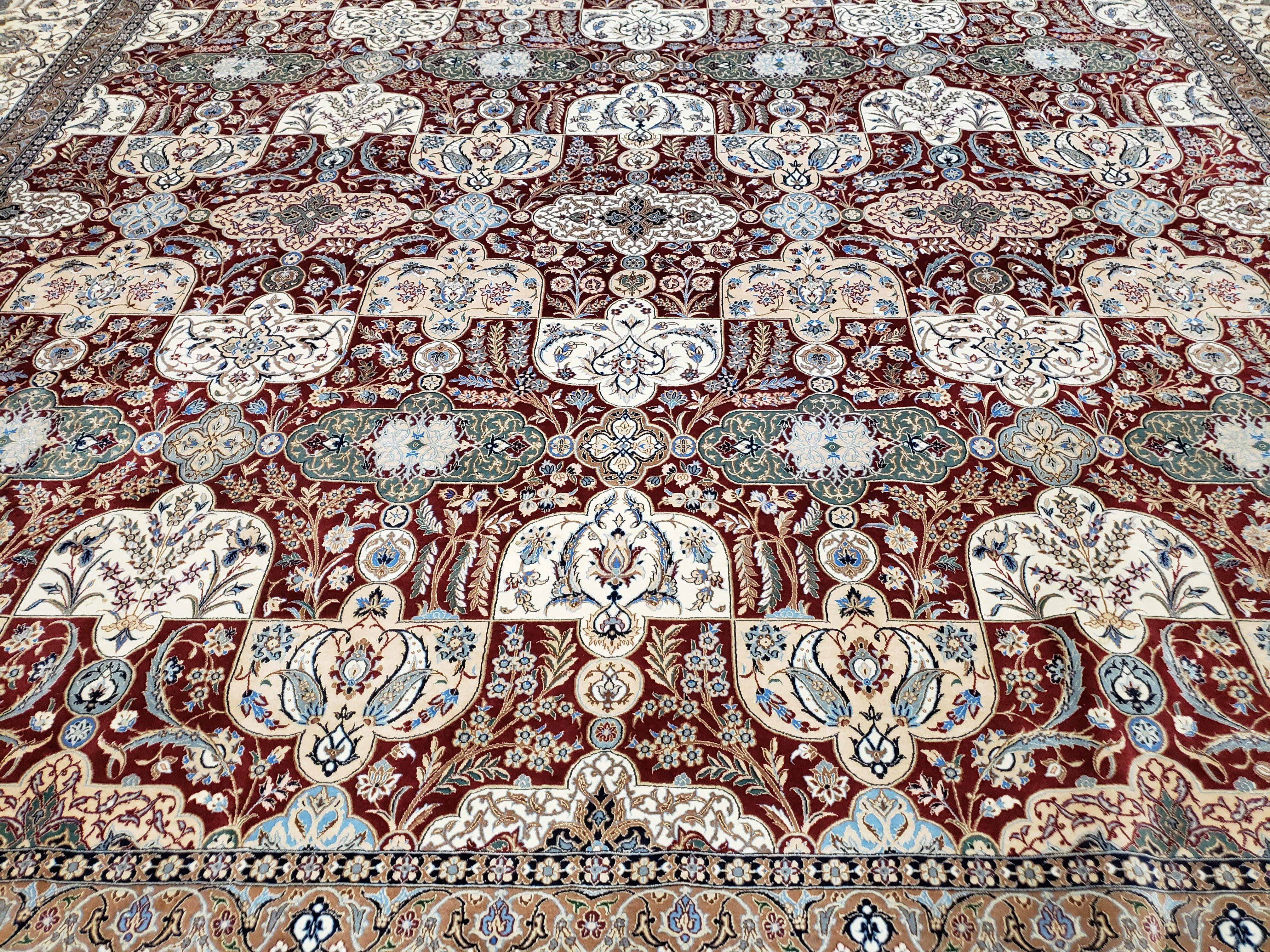 Persian Nain Rug 11x15 – Wool on Silk, Hand-Knotted, Signed Masterpiece - Jewel Rugs