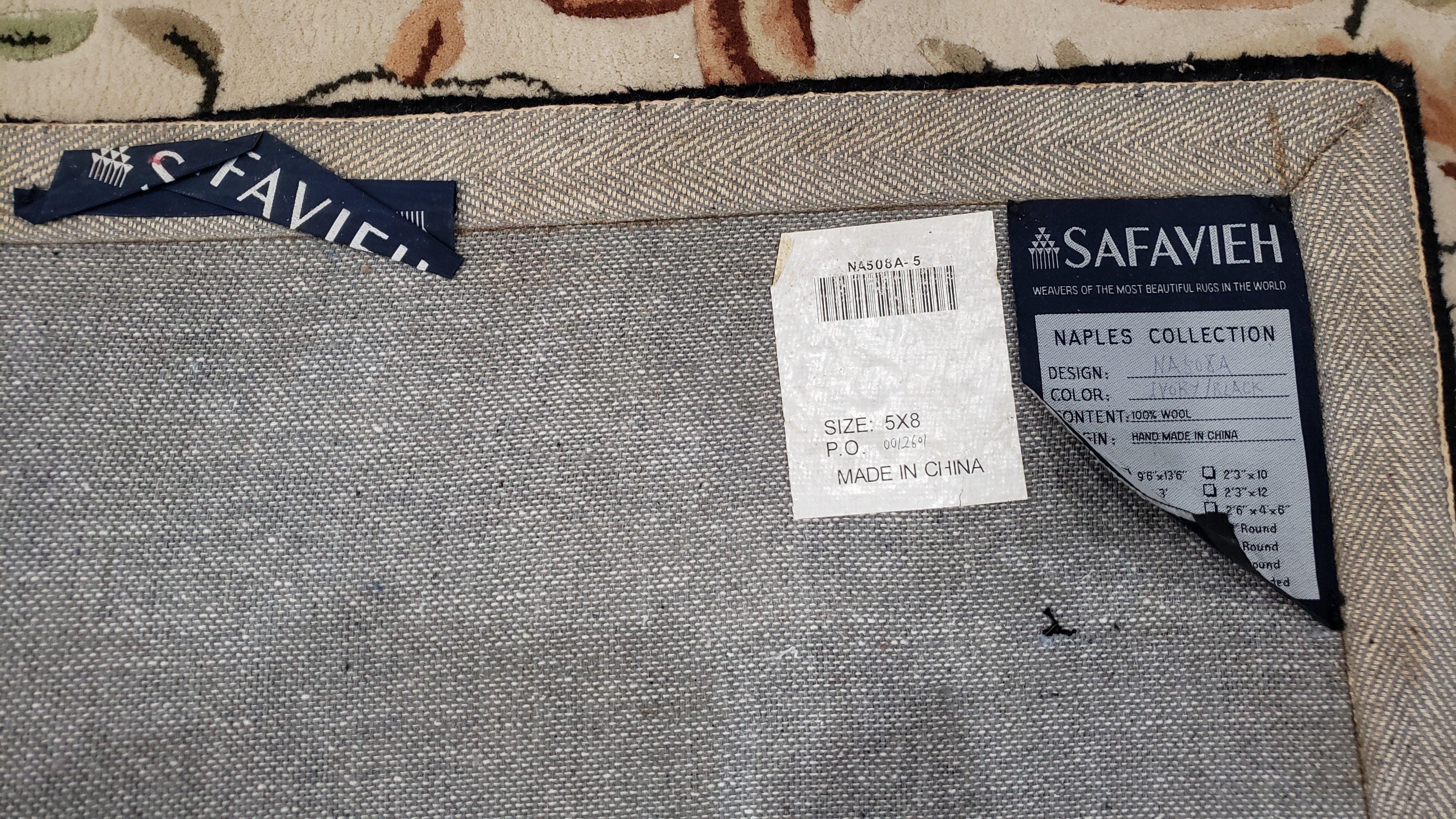 Chinese Aubusson Rug 5x8, Safavieh Area Rug 5 x 8, Hand-Tufted, Wool, Ivory Black Red, European Style Carpet, Safavieh Carpet, Elegant Rug - Jewel Rugs