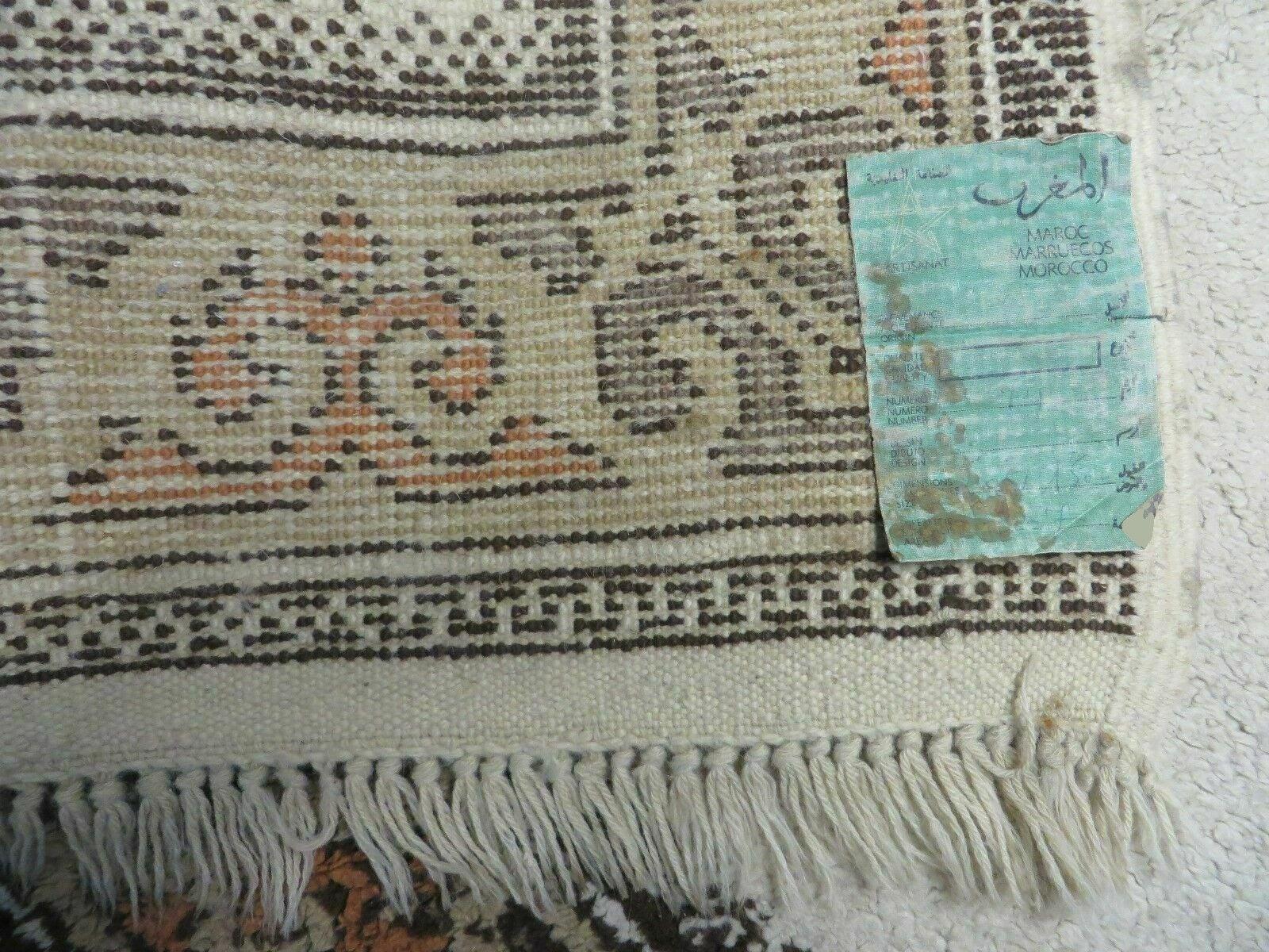 Vintage Moroccan Rug 5x7 Oriental Carpet, Wool Berber Rug, Beige & Tan Rug, Boho Tribal Rug, Open Field Medallion, Beni Ourain Rug, Handmade - Jewel Rugs