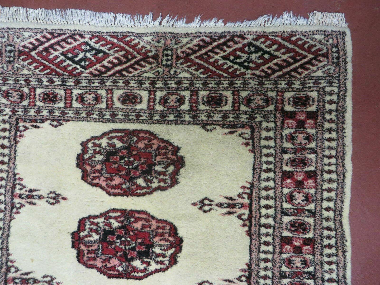 2' 7" x 7' Handmade Finely Knotted Pakistani Turkoman Bokhara Detailed Wool Rug - Jewel Rugs