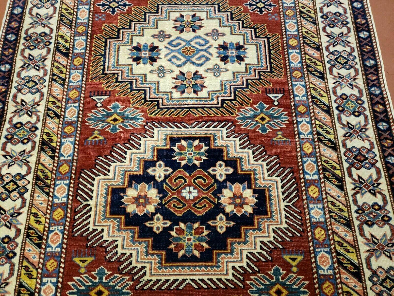 3' X 5' Vintage Handmade Turkish Caucasian Kazak Shirvan Wool Rug Colorful Nice - Jewel Rugs