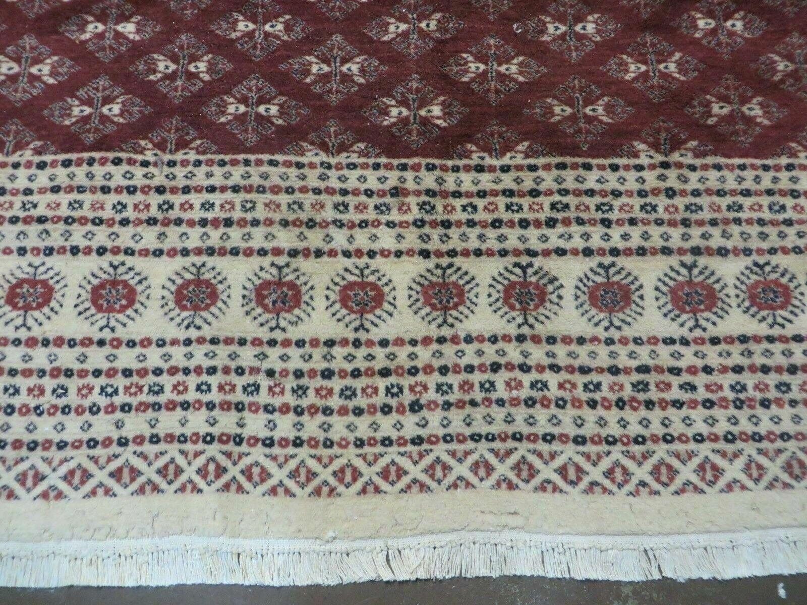 9' X 12' Vintage Handmade Fine Bokhara Turkoman Yamud Pakistan Wool Rug Nice - Jewel Rugs