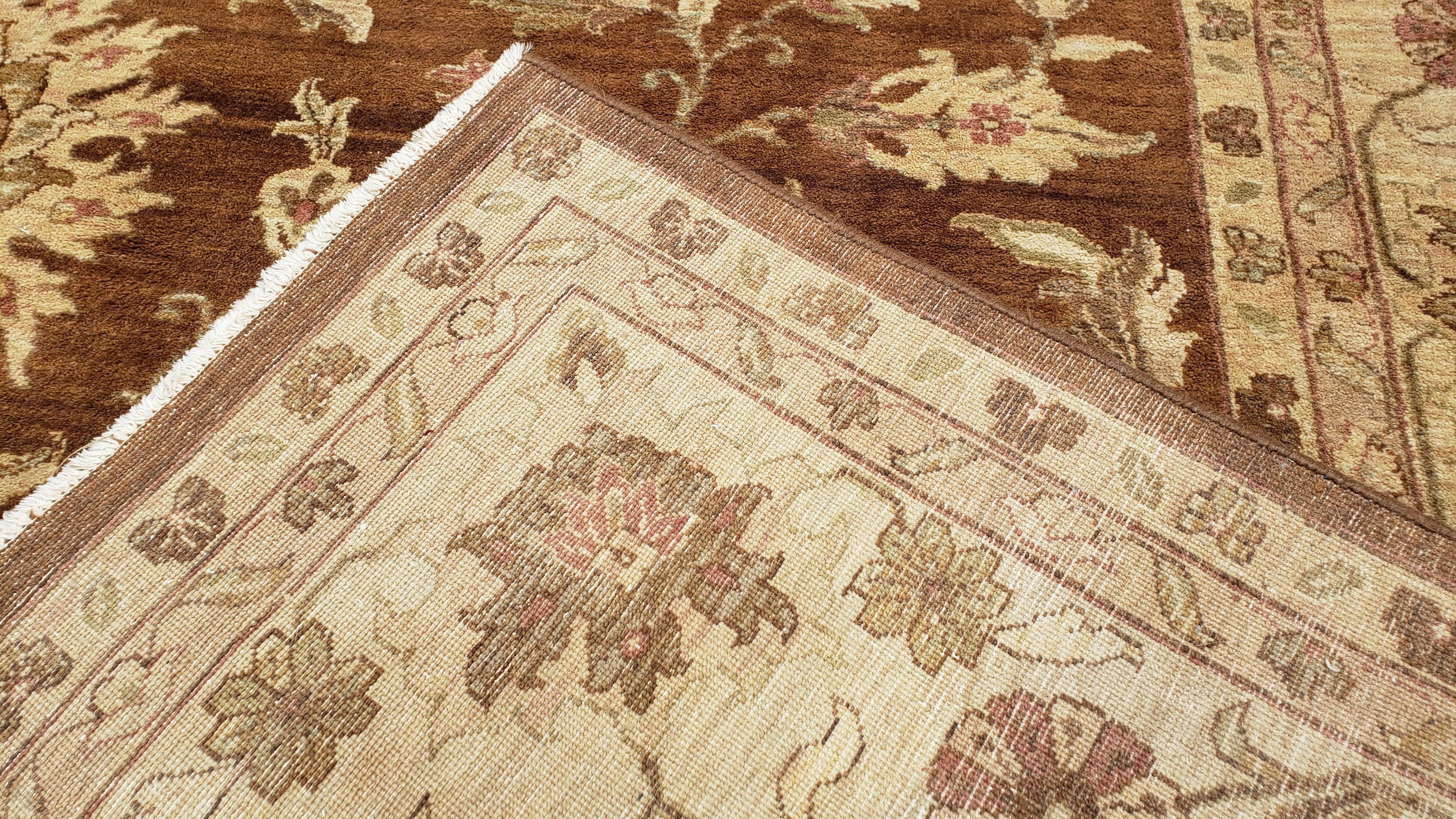 10x14 Indo-Persian Rug, 10 x 14 Mahal Sultanabad Carpet, Indian Oriental Rug 10x14, Burnt Orange & Beige Color, Handmade Wool Area Rug - Jewel Rugs