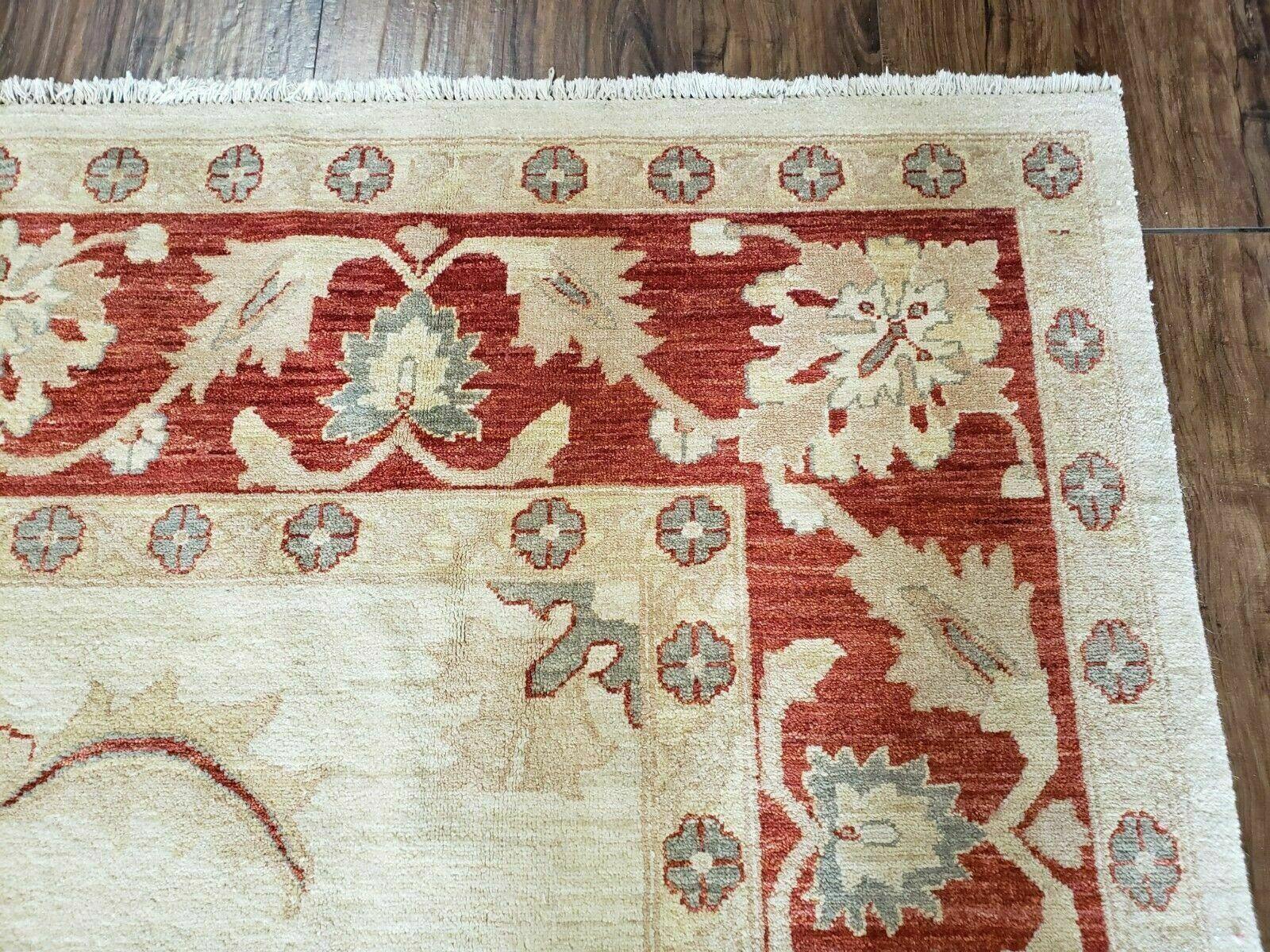 Peshawar Rug 10x14 Rug 10x14 Vintage Rug 10x14 Handmade Rug Chobi Rug Ivory Beige Red Rug - Jewel Rugs
