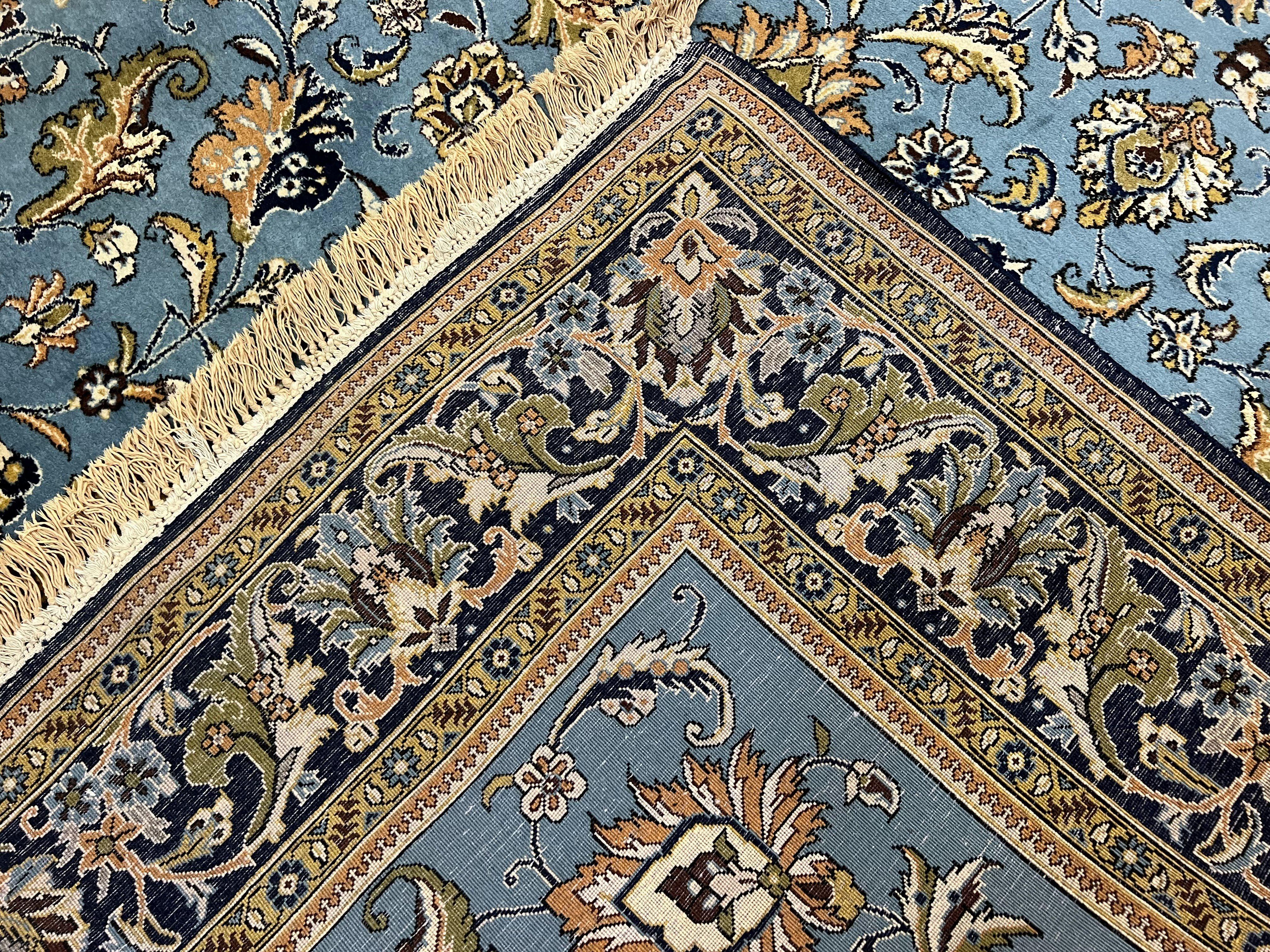 Marvelous Light Blue Persian Qum Rug 9x12 - Jewel Rugs