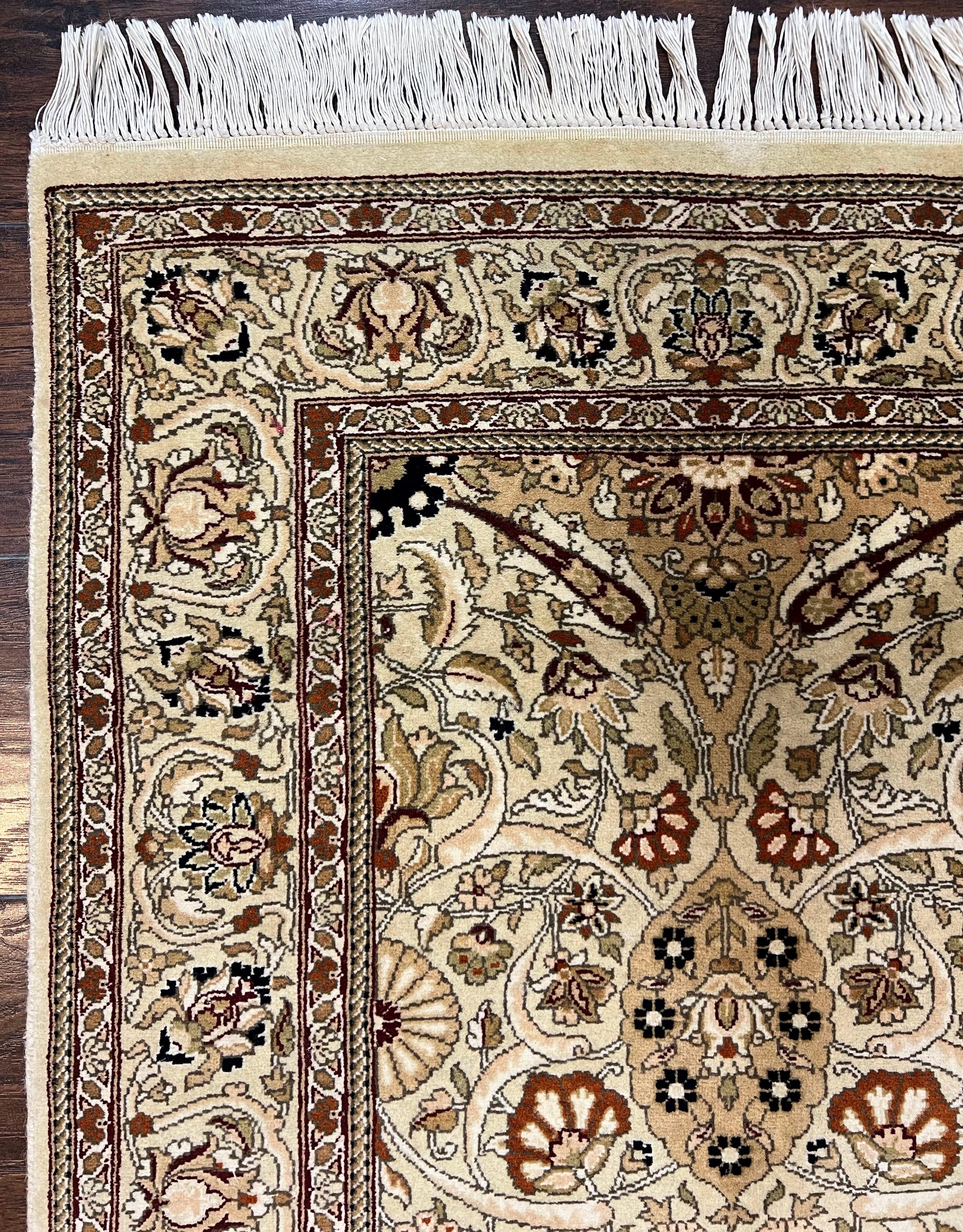 Pak Persian Runner Rug 2.8 x 16, Fine Oriental Runner 16ft Long, Hand-Knotted Wool Floral Allover Beige Tan Hallway Runner, Corridor Rug - Jewel Rugs