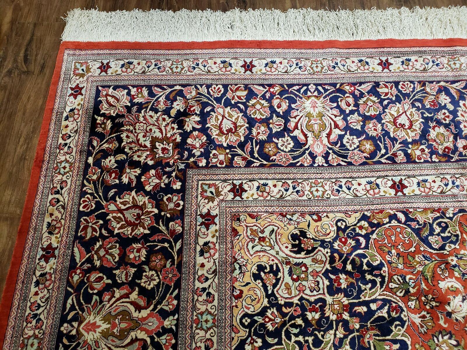 Stunning Persian Silk Qum Rug 10x13, Signed Ahmadi, 600 KPSI, Masterpiece - Jewel Rugs