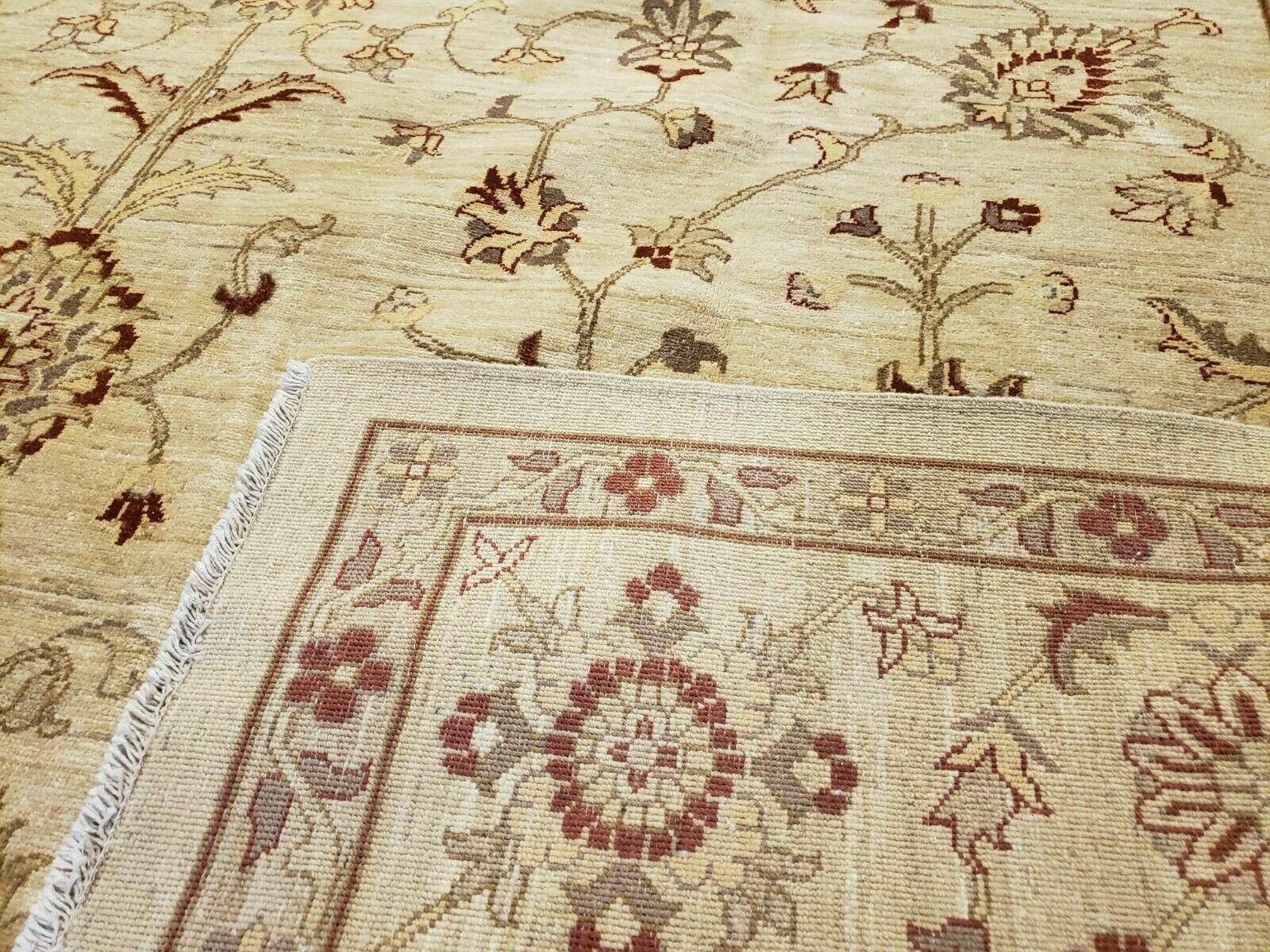 Oushak Rug 10x14 Neutral Colors Handmade Peshawar Wool Carpet Oatmeal Beige - Jewel Rugs