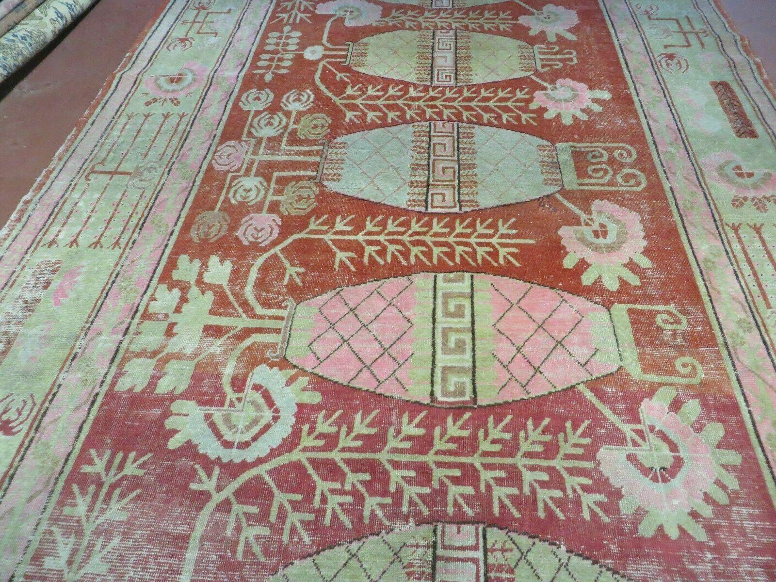 6' X 12' Antique Khotan Central Asia Turkestan Handmade Wool Rug - Jewel Rugs