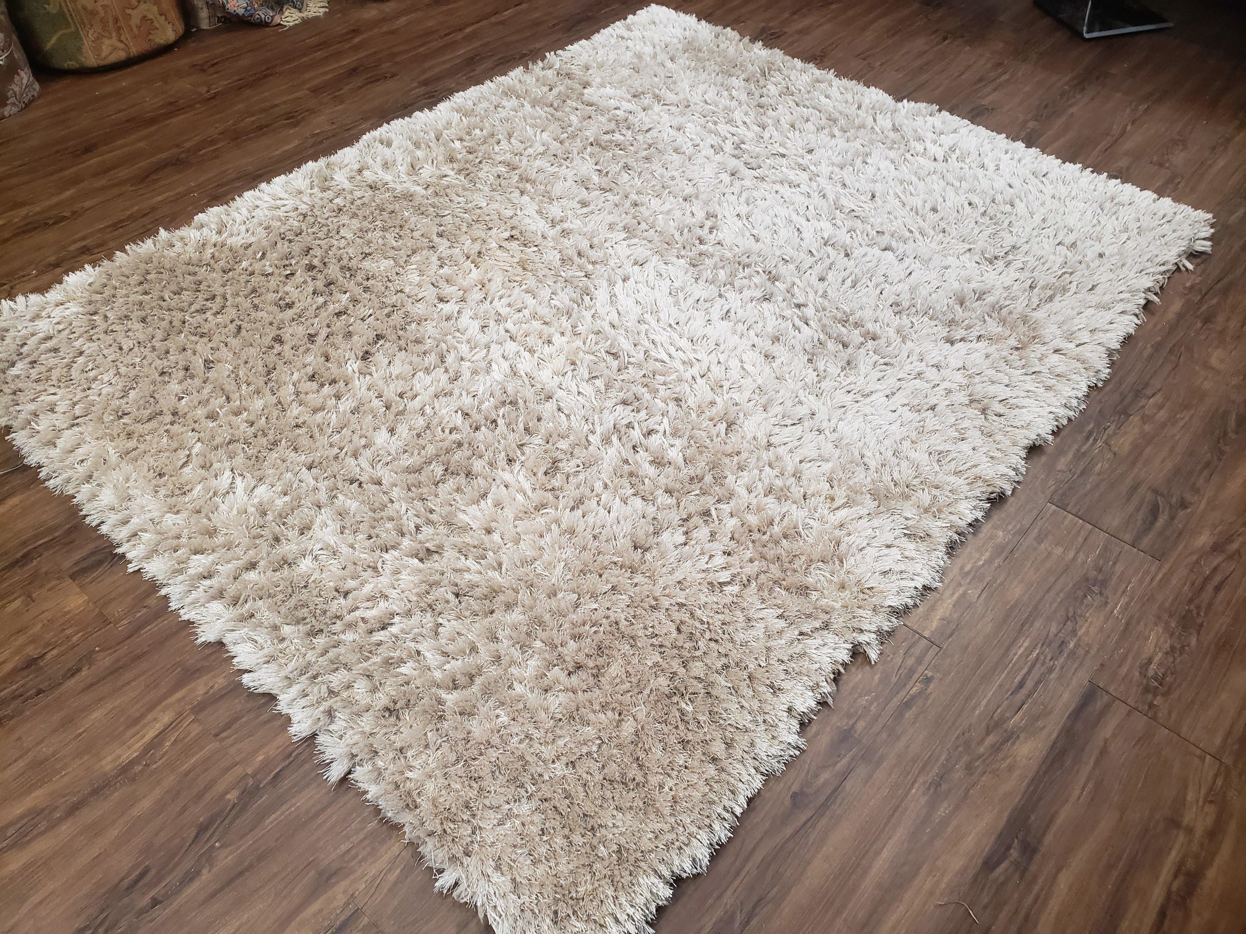Ivory Shag Rug 6x7, Flokati Carpet, Shaggy Soft Plush Pile Area Rug, Modern Contemporary - Jewel Rugs