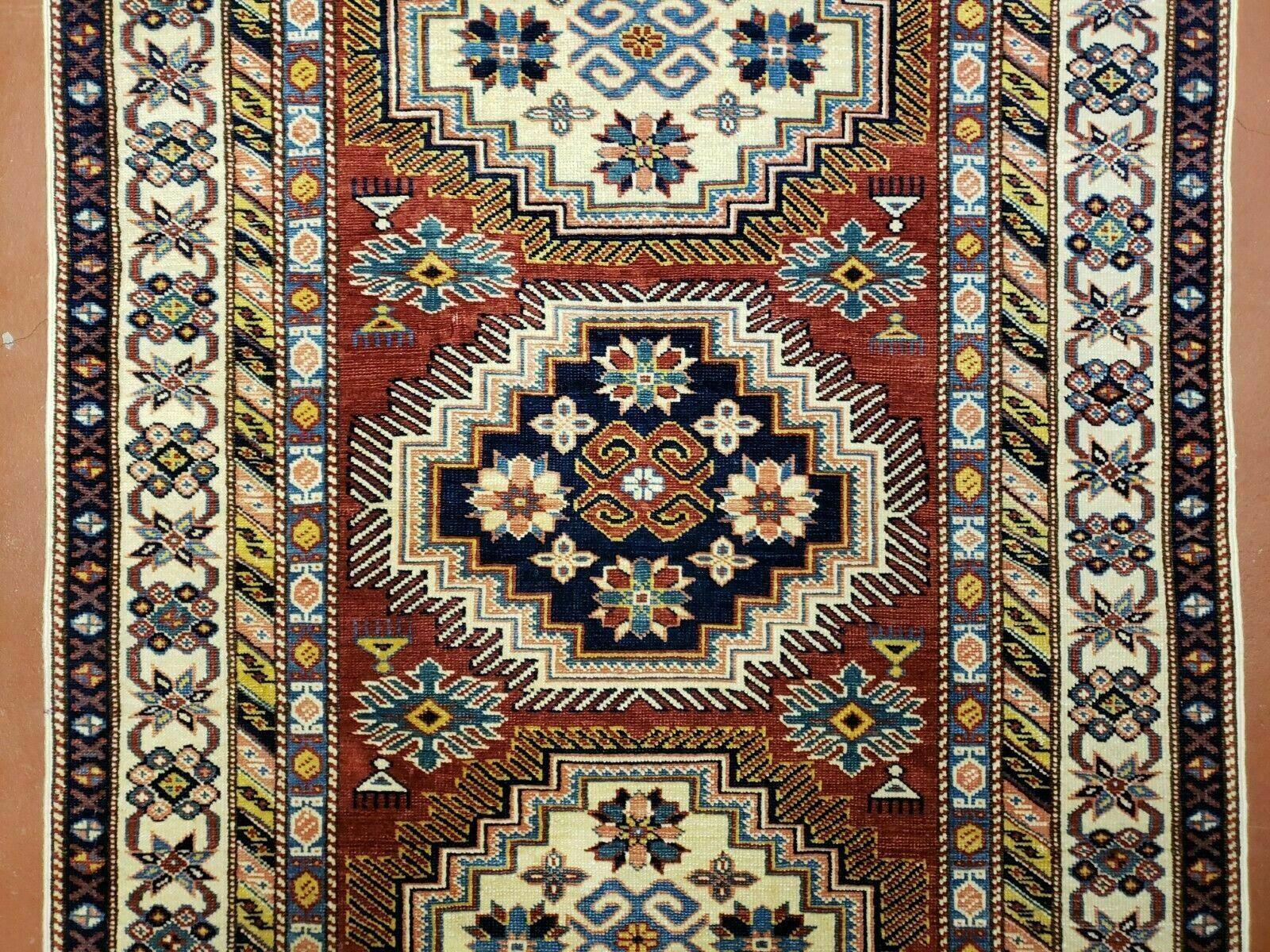 3' X 5' Vintage Handmade Turkish Caucasian Kazak Shirvan Wool Rug Colorful Nice - Jewel Rugs