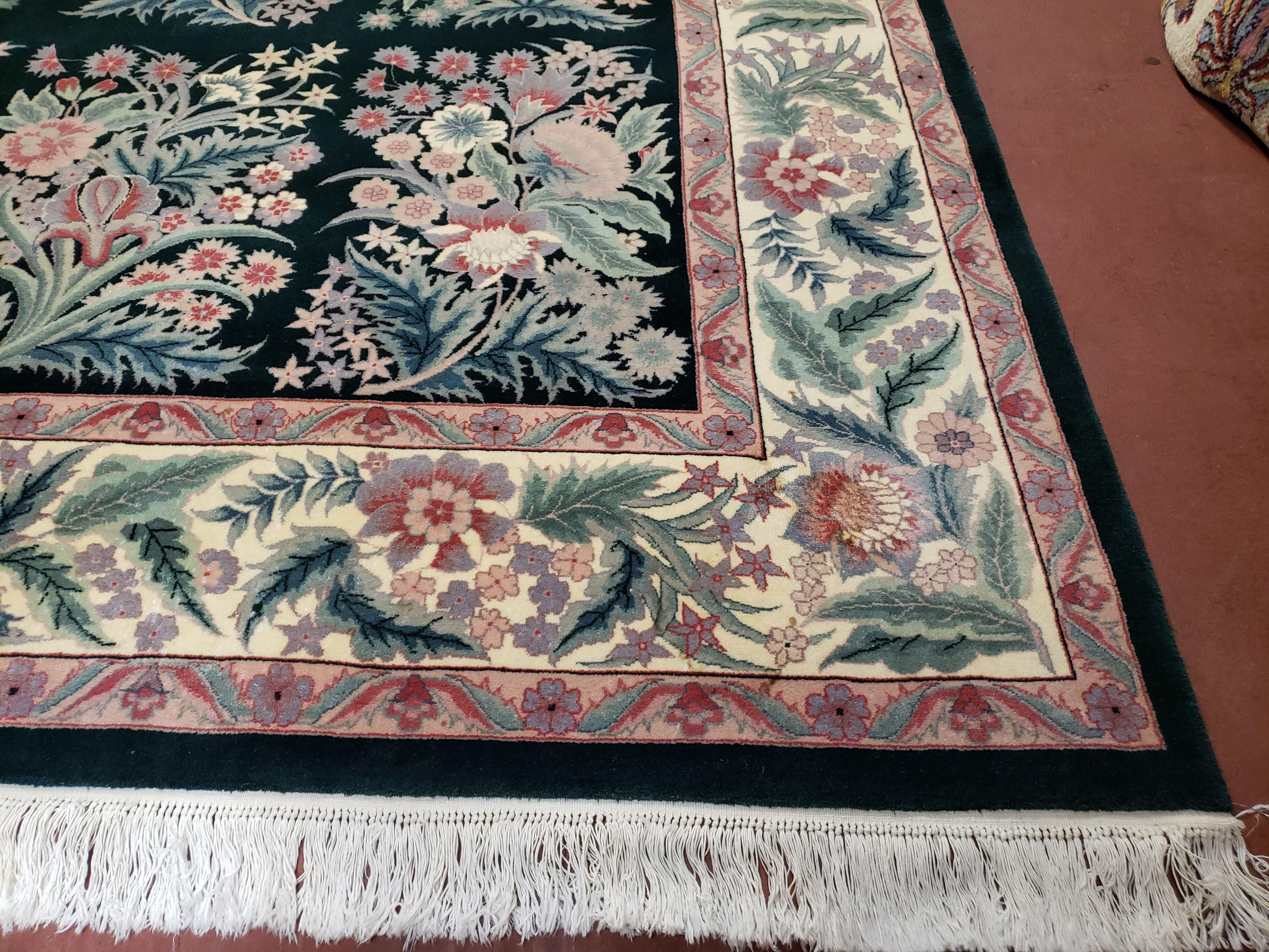 9x12 Floral Pattern Rug Garden of Eden Pakistani Carpet Hand Knotted Wool Area Rug Living Room Rug Vintage Dining Room Rug 9 x 12 Nice - Jewel Rugs