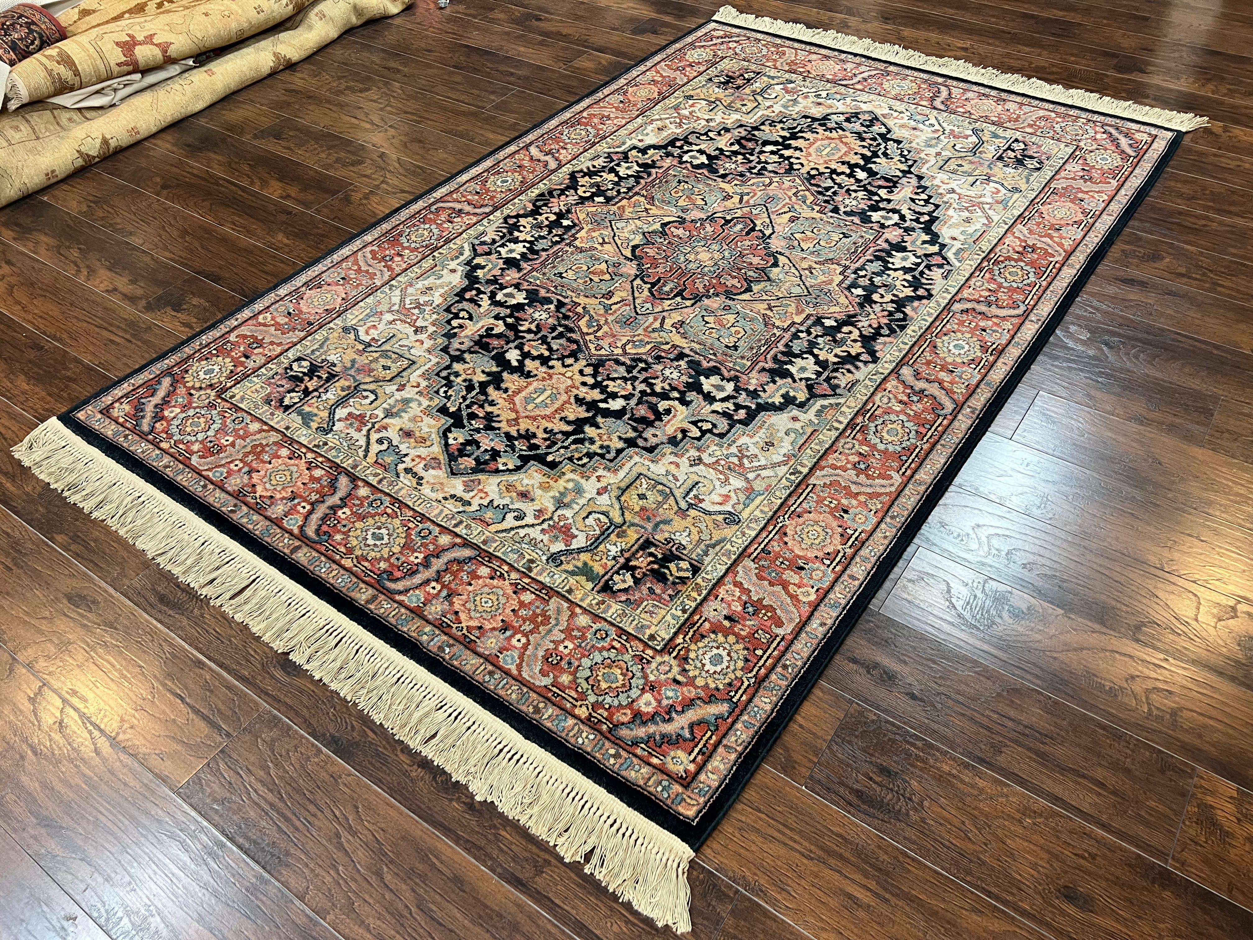 Karastan Navy Heriz #700/701 Rug, 5.9 x 9 Karastan Carpet, 100% Wool Pile, Discontinued Vintage Karastan Rug, Original 700 Series, Geometric - Jewel Rugs