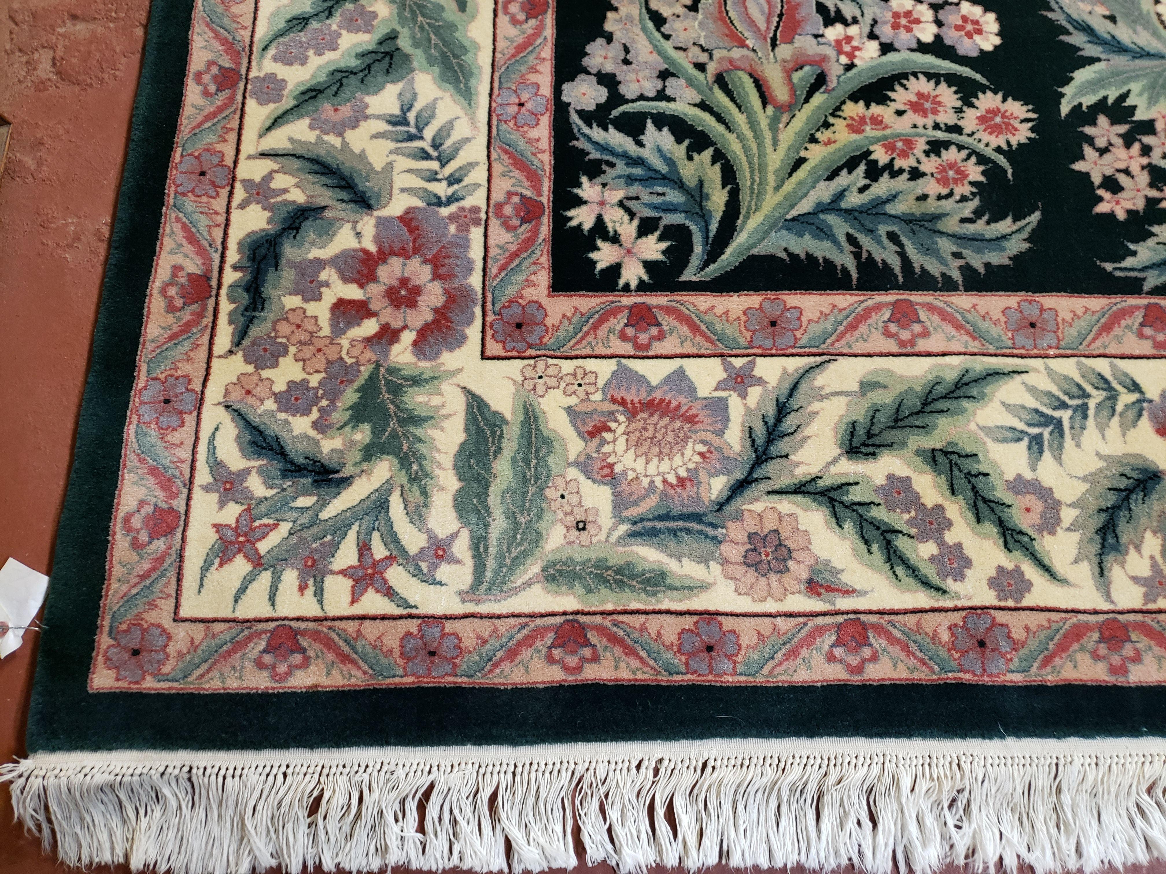 9x12 Floral Pattern Rug Garden of Eden Pakistani Carpet Hand Knotted Wool Area Rug Living Room Rug Vintage Dining Room Rug 9 x 12 Nice - Jewel Rugs