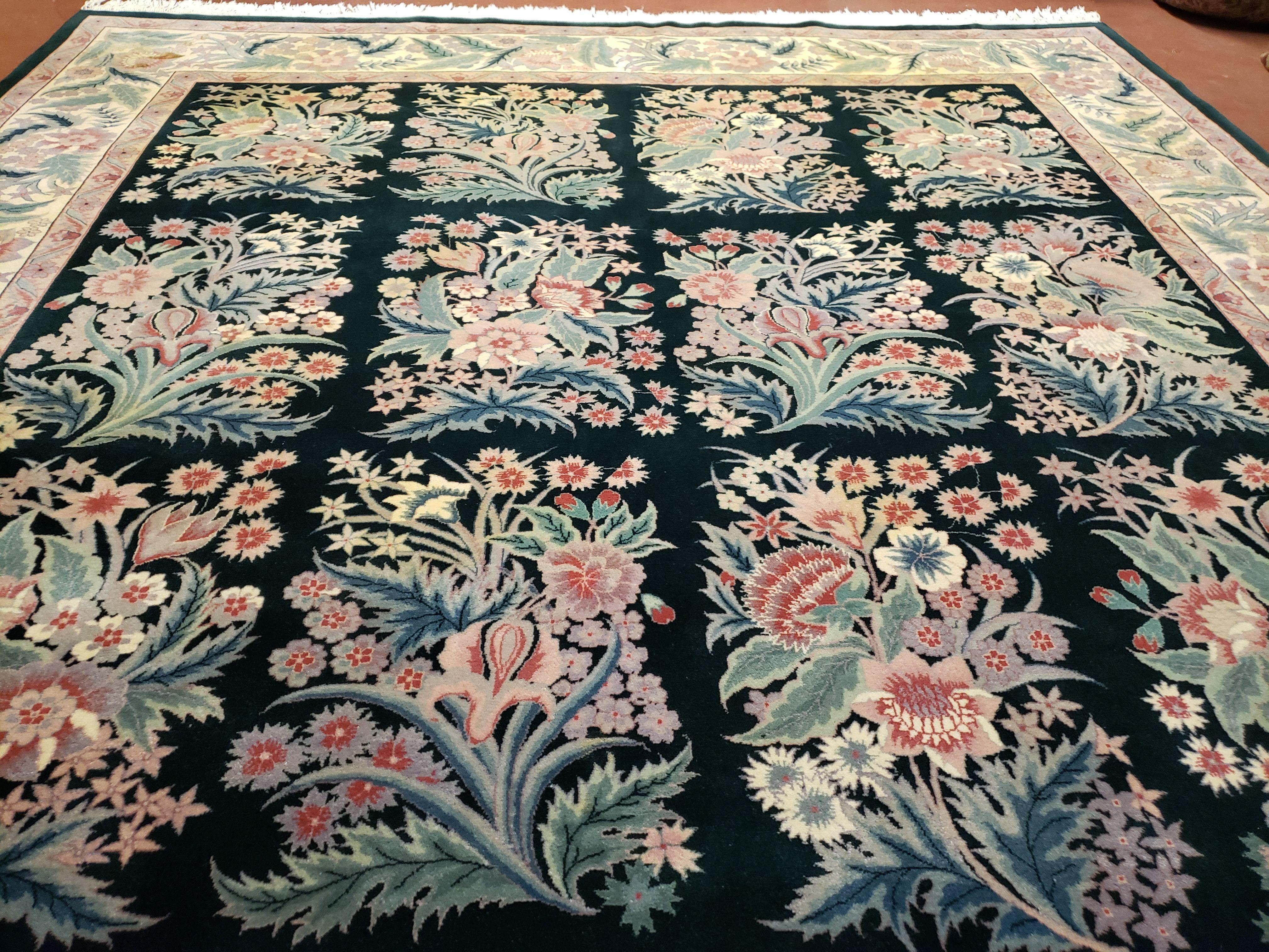 9x12 Floral Pattern Rug Garden of Eden Pakistani Carpet Hand Knotted Wool Area Rug Living Room Rug Vintage Dining Room Rug 9 x 12 Nice - Jewel Rugs