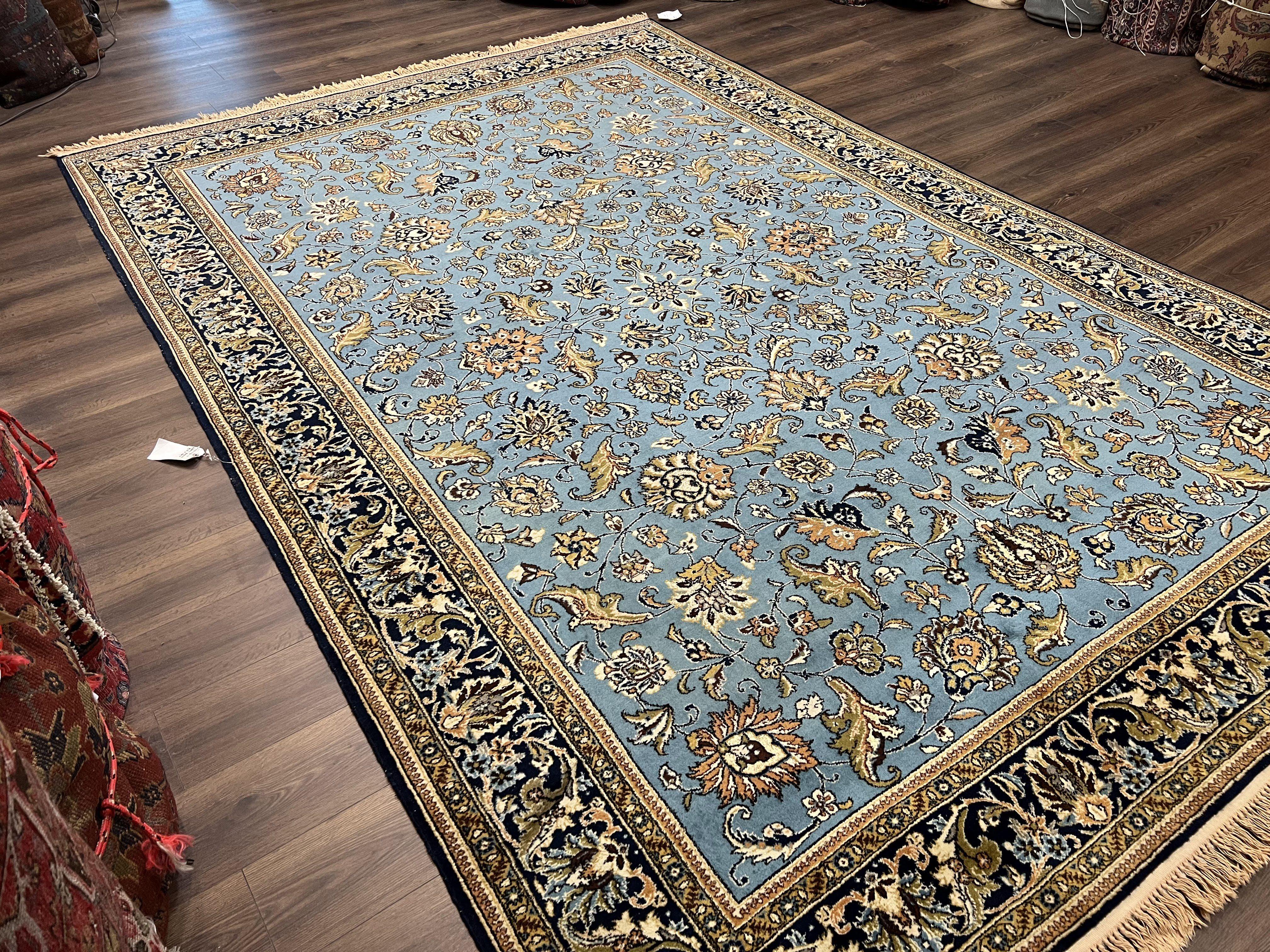 Marvelous Light Blue Persian Qum Rug 9x12 - Jewel Rugs