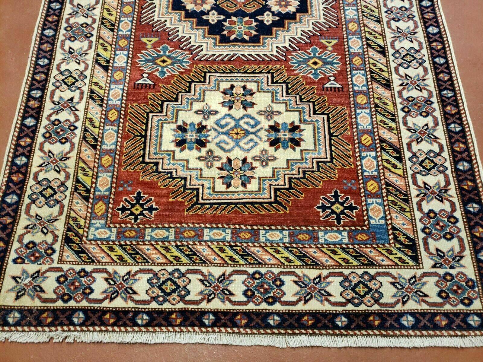 3' X 5' Vintage Handmade Turkish Caucasian Kazak Shirvan Wool Rug Colorful Nice - Jewel Rugs