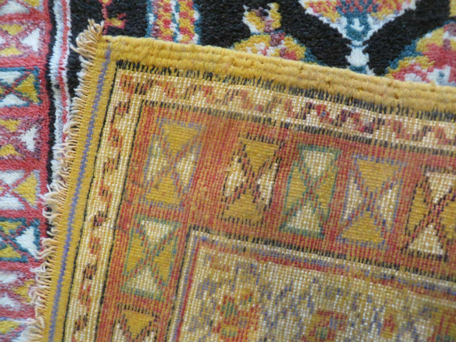 Antique Moroccan Runner Rug 3x7, Moroccan Prayer Rug, Double Mehrab Prayer Arches, Black and Red, Hand-Knotted Wool Carpet, Hallway Rug Nice - Jewel Rugs