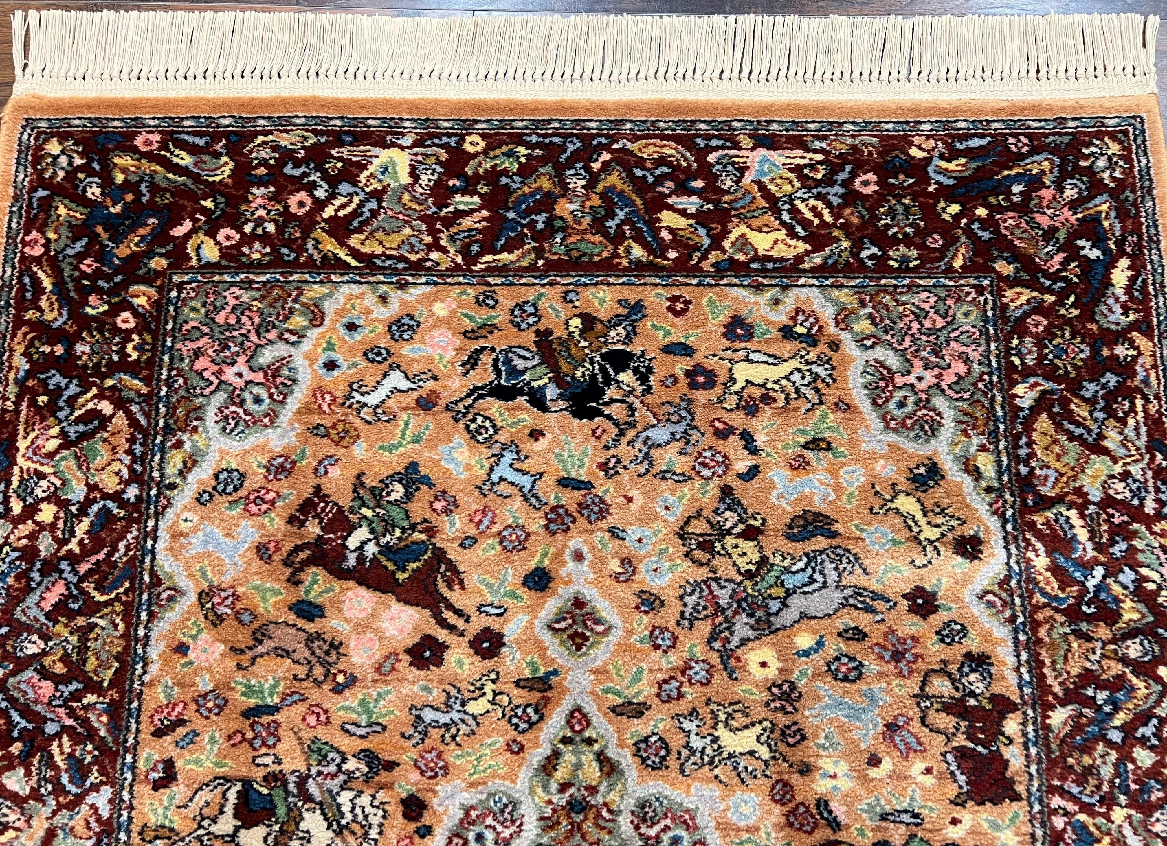 Karastan Rug 4x6 Persian Hunting Pattern #723, Rare Karastan Carpet, Wool Pile, Discontinued Vintage Karastan, Original 700 Series, Tan - Jewel Rugs