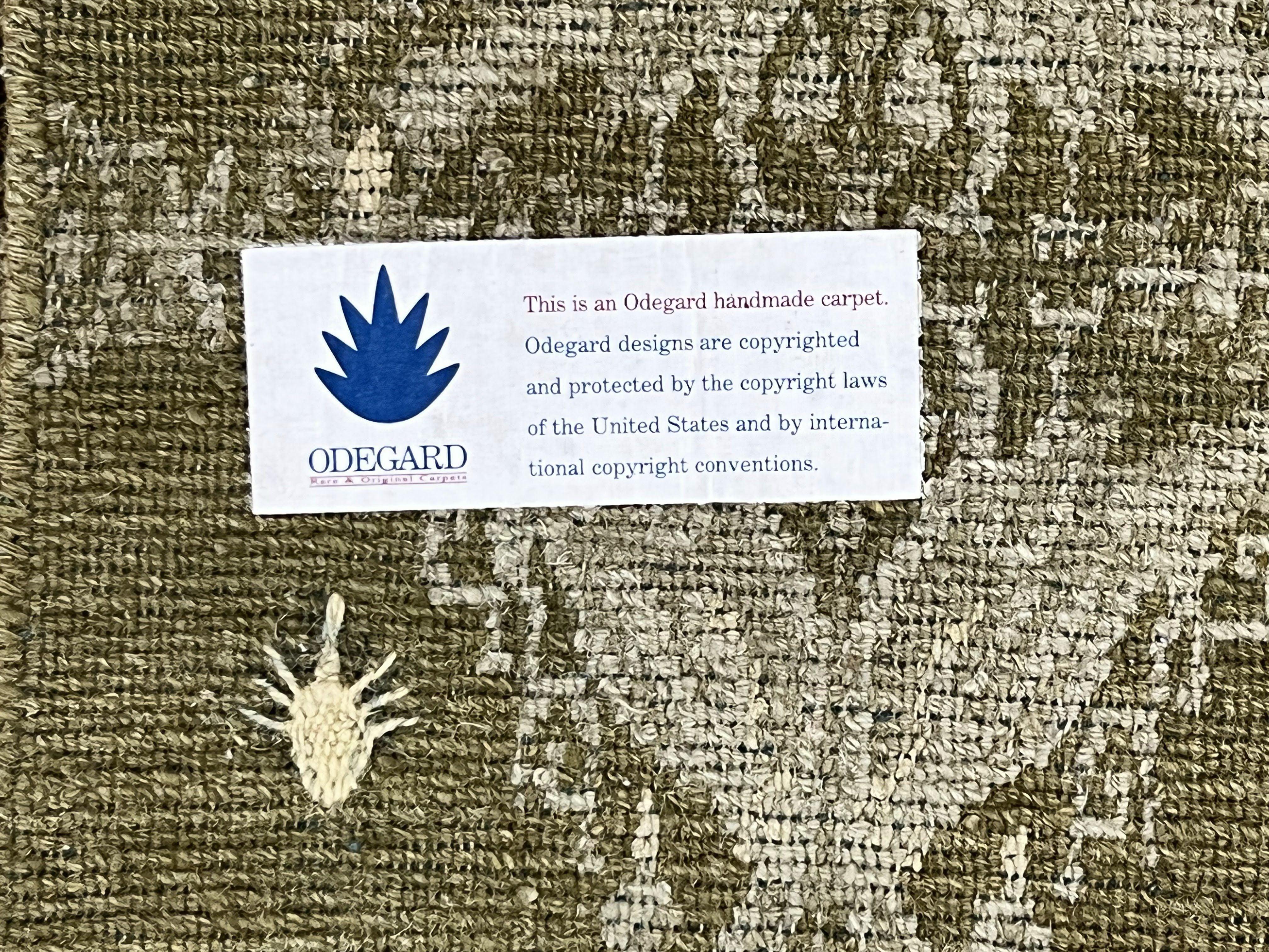 Tibetan Rug 12x15, Wool Hand Knotted Carpet, Odegard Rug, Birds, Olive Green, 12 x 15 Oversized Handmade Contemporary Area Rug, Extra Large - Jewel Rugs