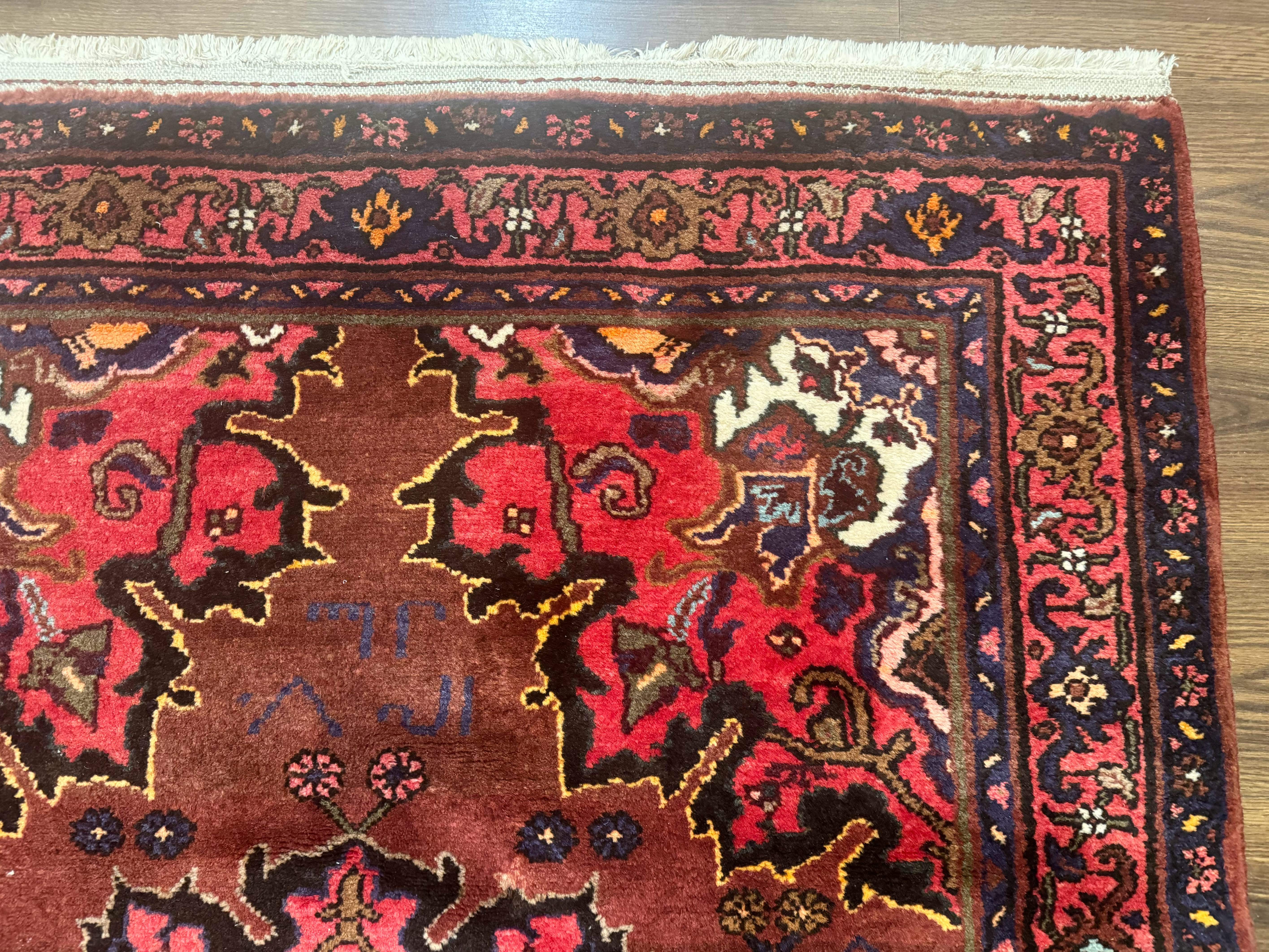 Persian Tafresh Rug 4x7 – Red, Large Medallion, Hand-Knotted Wool Vintage Carpet - Jewel Rugs