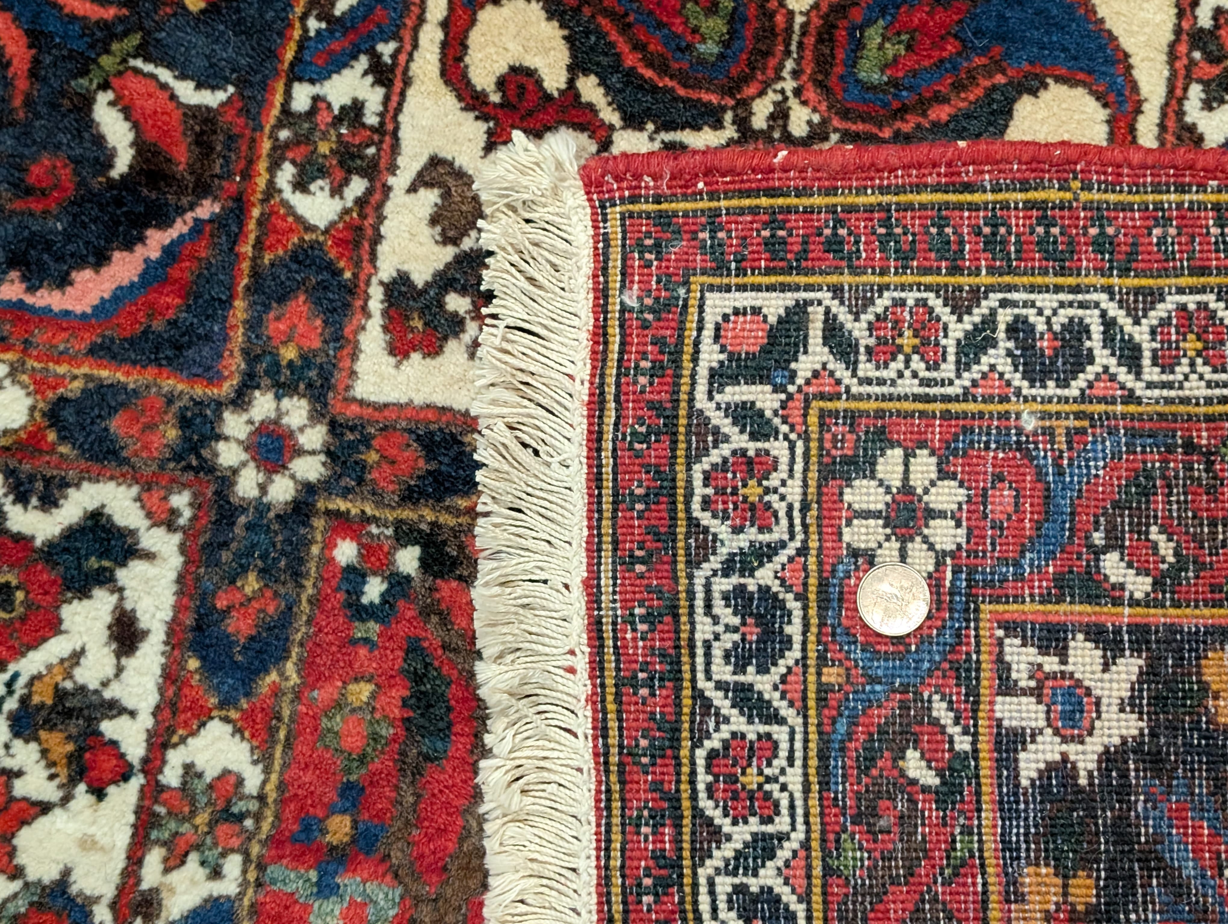 Persian Bakhtiari Panel Design Rug 10x13 – Red, Navy & Ivory, Wool - Jewel Rugs