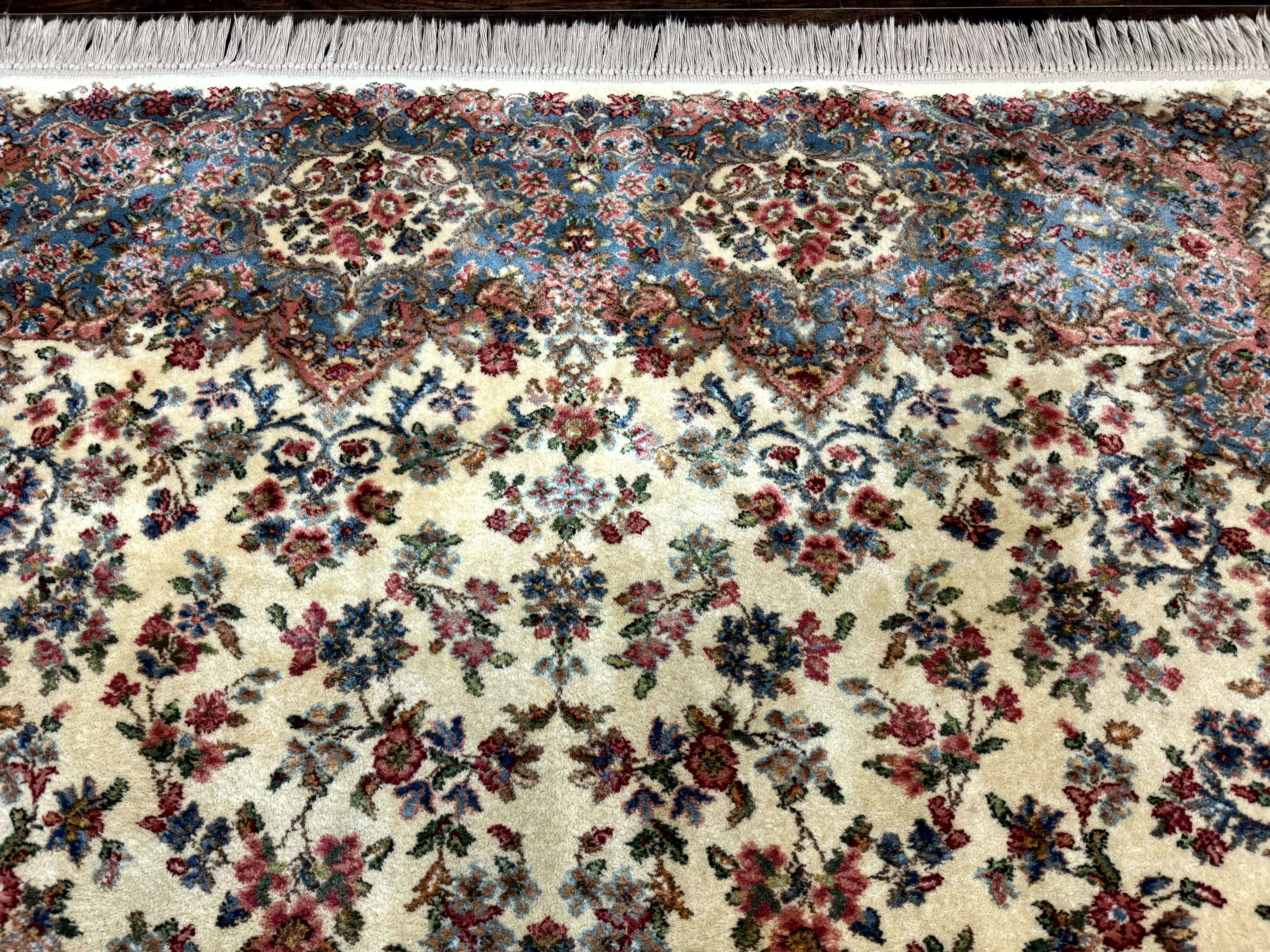 8.8 x 12 Karastan Rug #788 Ivory Kirman, Wool Vintage Original 700 Series - Jewel Rugs