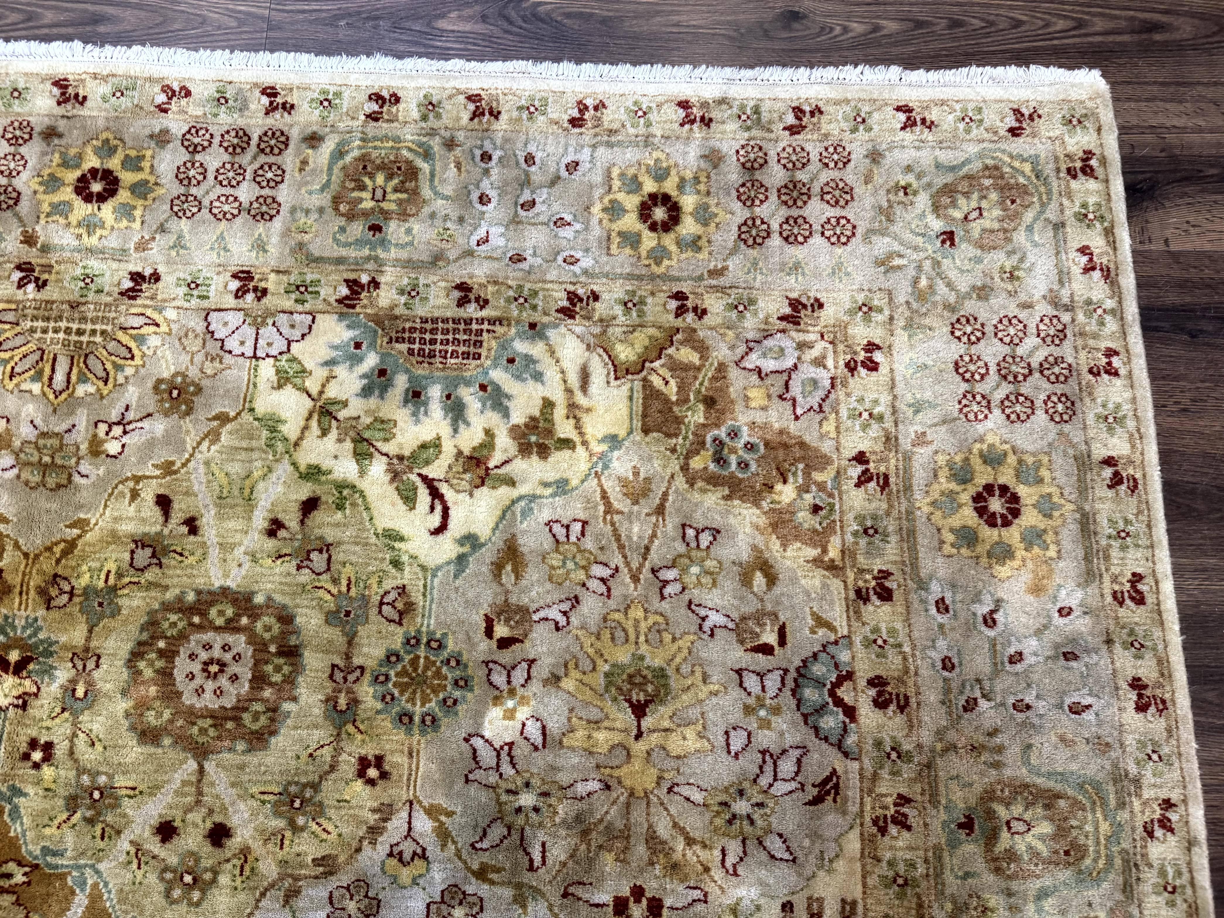 Indo Persian Rug 8x10, Indian Rug, Soft Wool Rug, Oushak Style Rug, Handmade Rug - Jewel Rugs