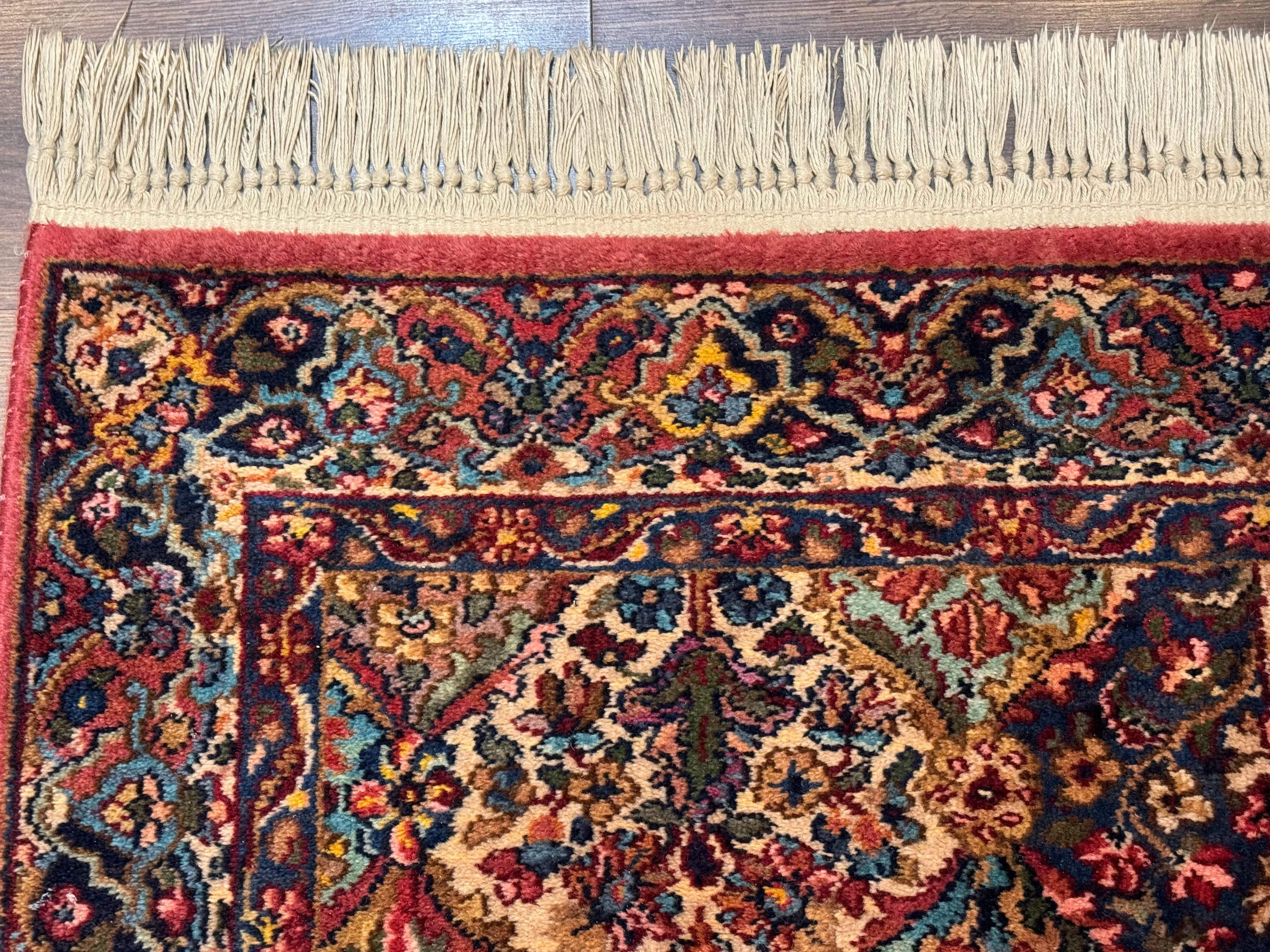 Karastan Rug 4x6, Multicolor Panel Kirman #717, Wool Original 700 Series Vintage - Jewel Rugs