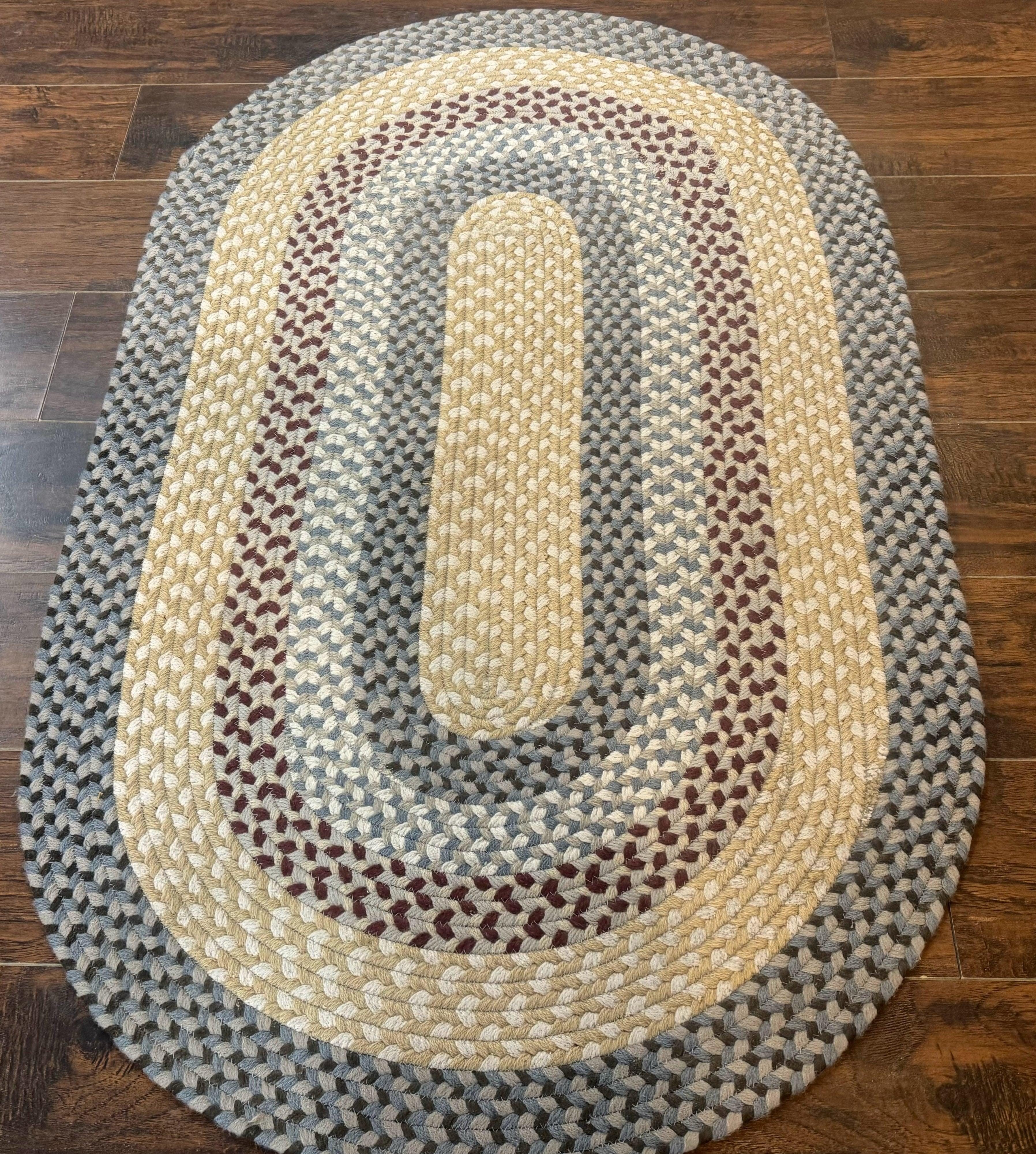 American Braided Oval Rug 3x5, Multicolor, Vintage - Jewel Rugs