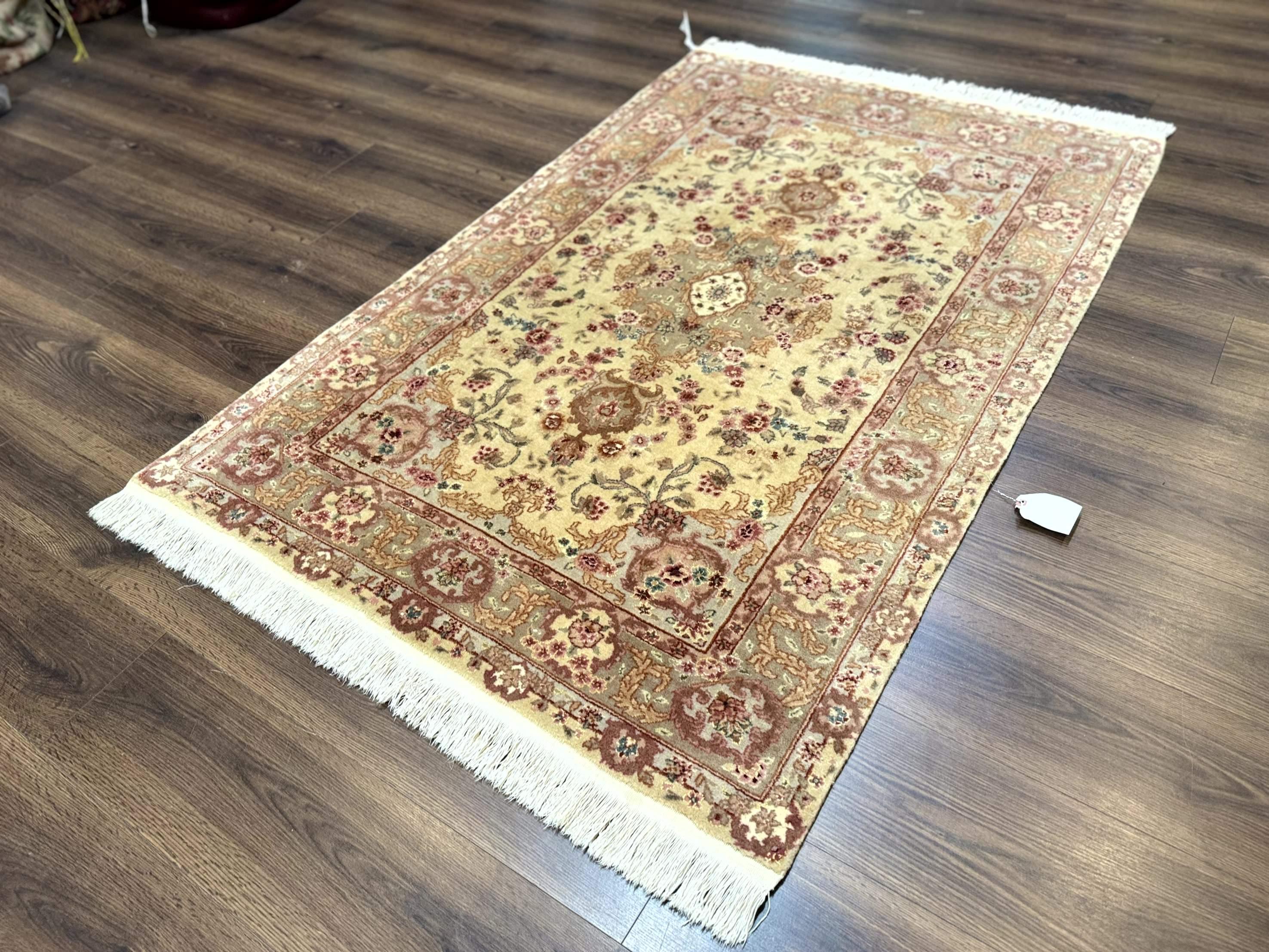 Sino Persian Rug 4x6, Wool and Silk Highlights, Fine 200 KPSI - Jewel Rugs