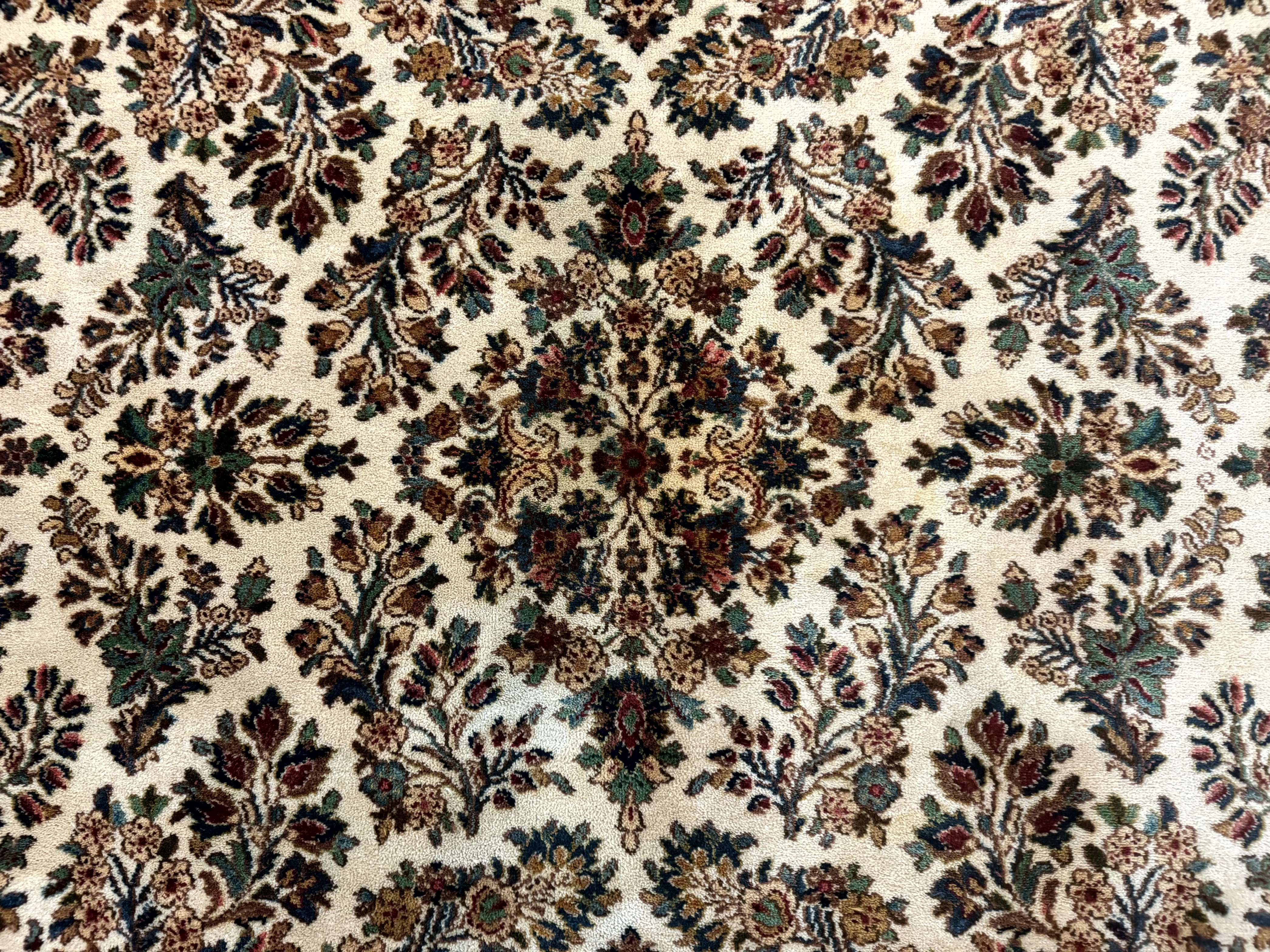 8.8 x 12 Karastan Ivory Sarouk Rug #760, Wool Pile, Vintage, Original 700 Series - Jewel Rugs