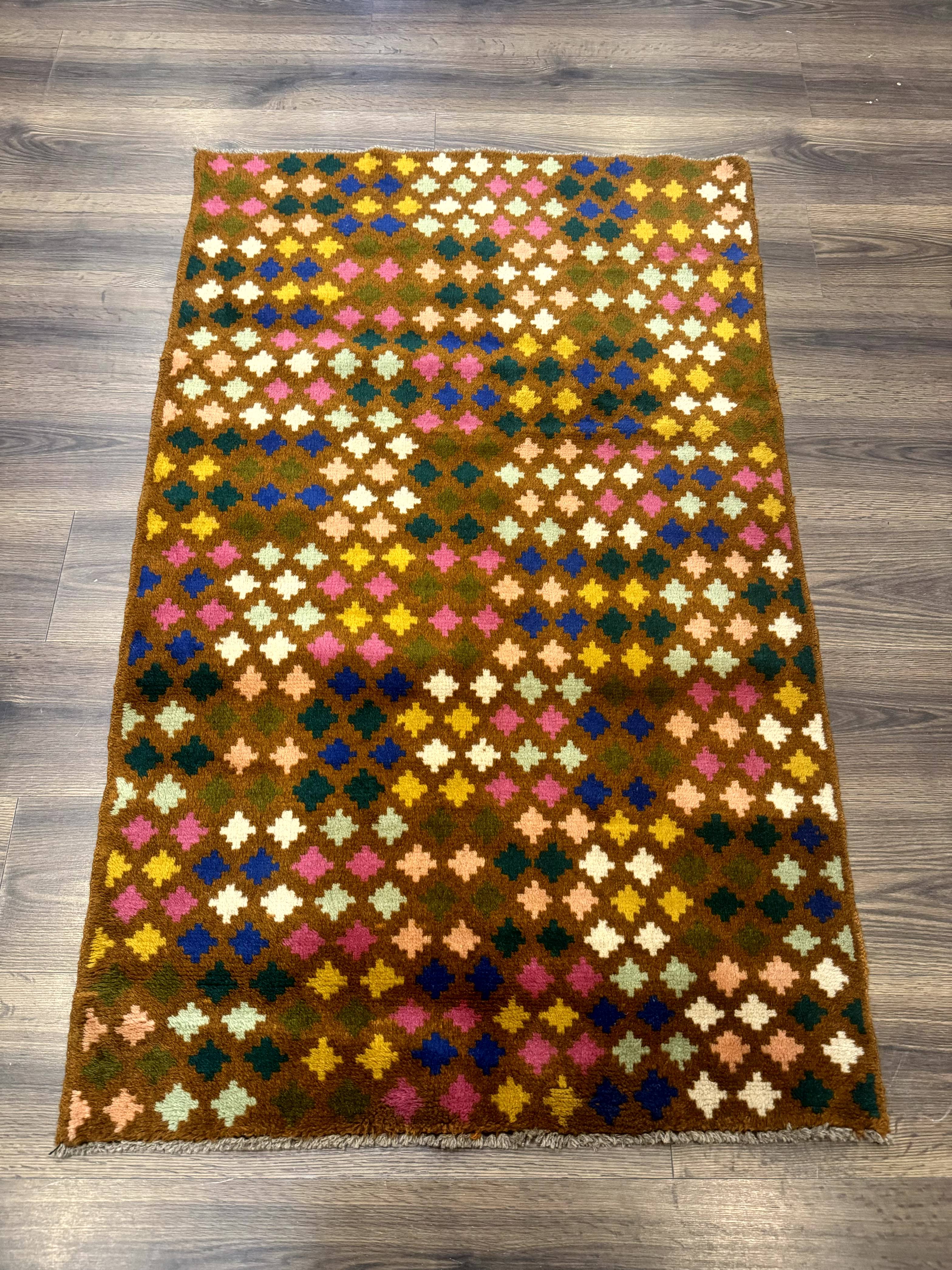 Afghan Balouch Rug 3x5, Multicolor, Vintage, Wool, Handmade - Jewel Rugs