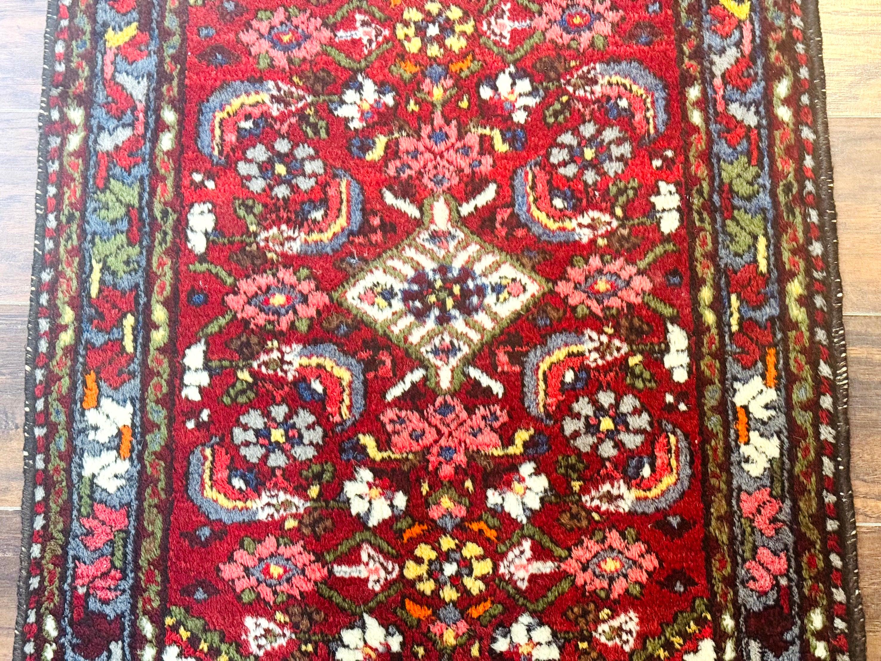 Small Red Persian Tribal Rug 2.6 x 4, Wool Rug, Persian Hamadan Rug - Jewel Rugs