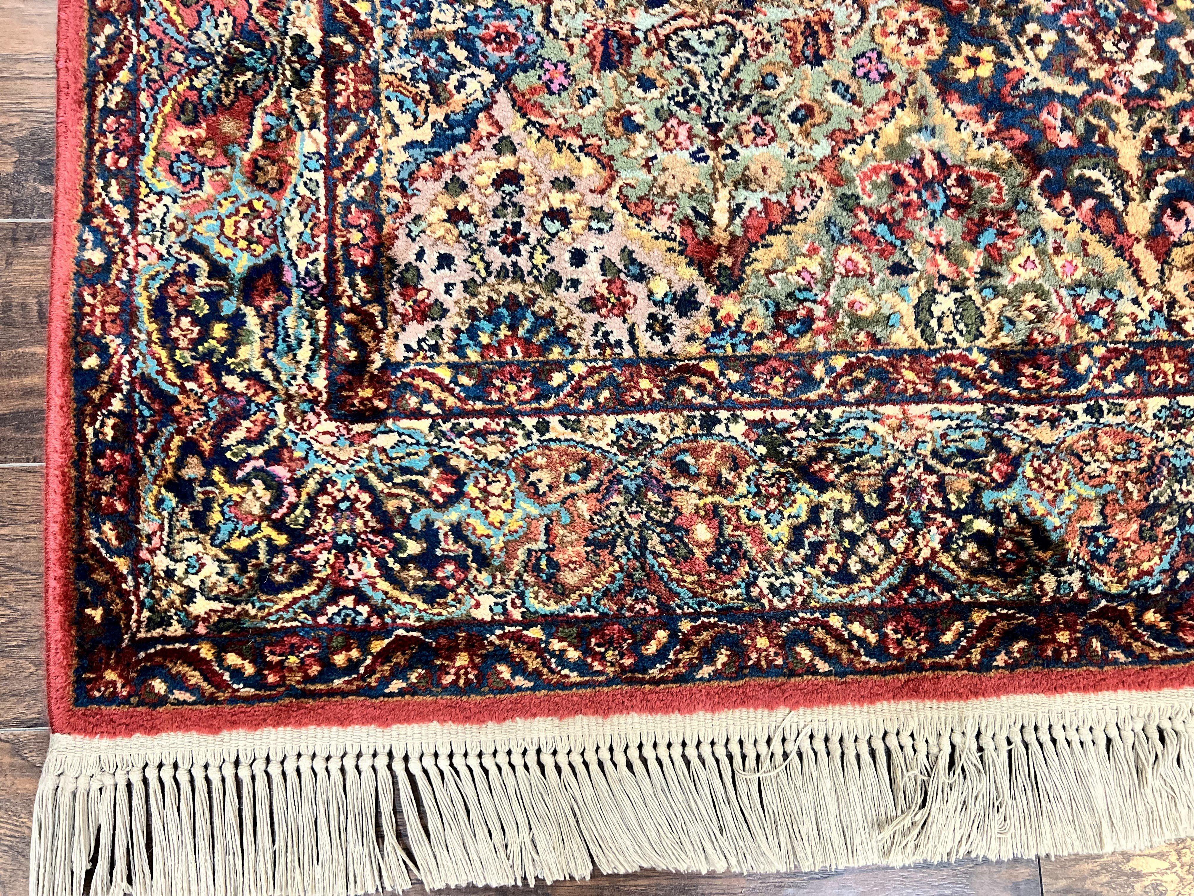 Karastan Multicolor Panel Kirman Rug #717, Wool Karastan Rug 5.9 x 9, Vintage Multipanel Kirman, Original Karastan Collection 700 Series - Jewel Rugs